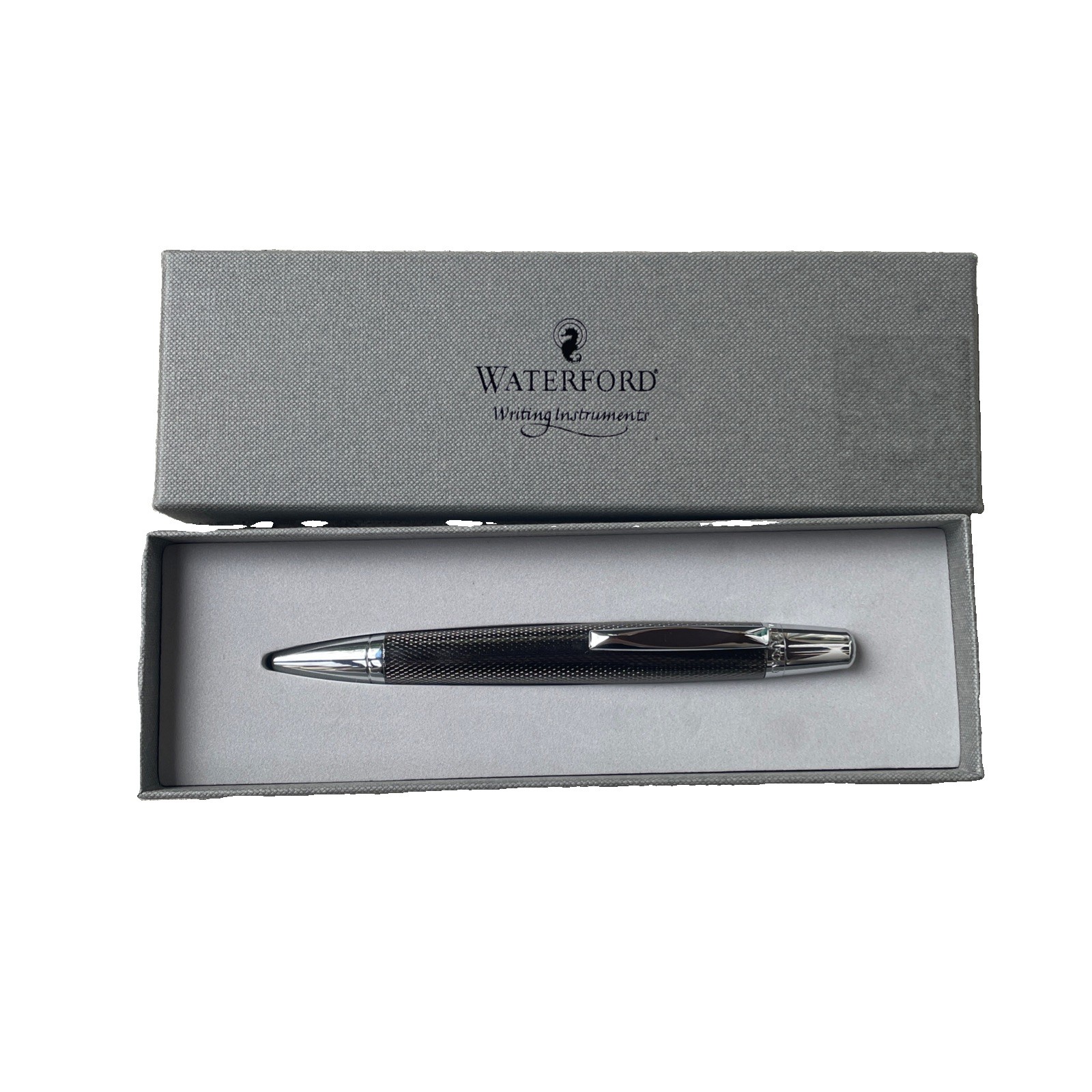Vintage Waterford Kilbarry Guilloche Ballpoint Pen - Silver / ChromeGrey 
