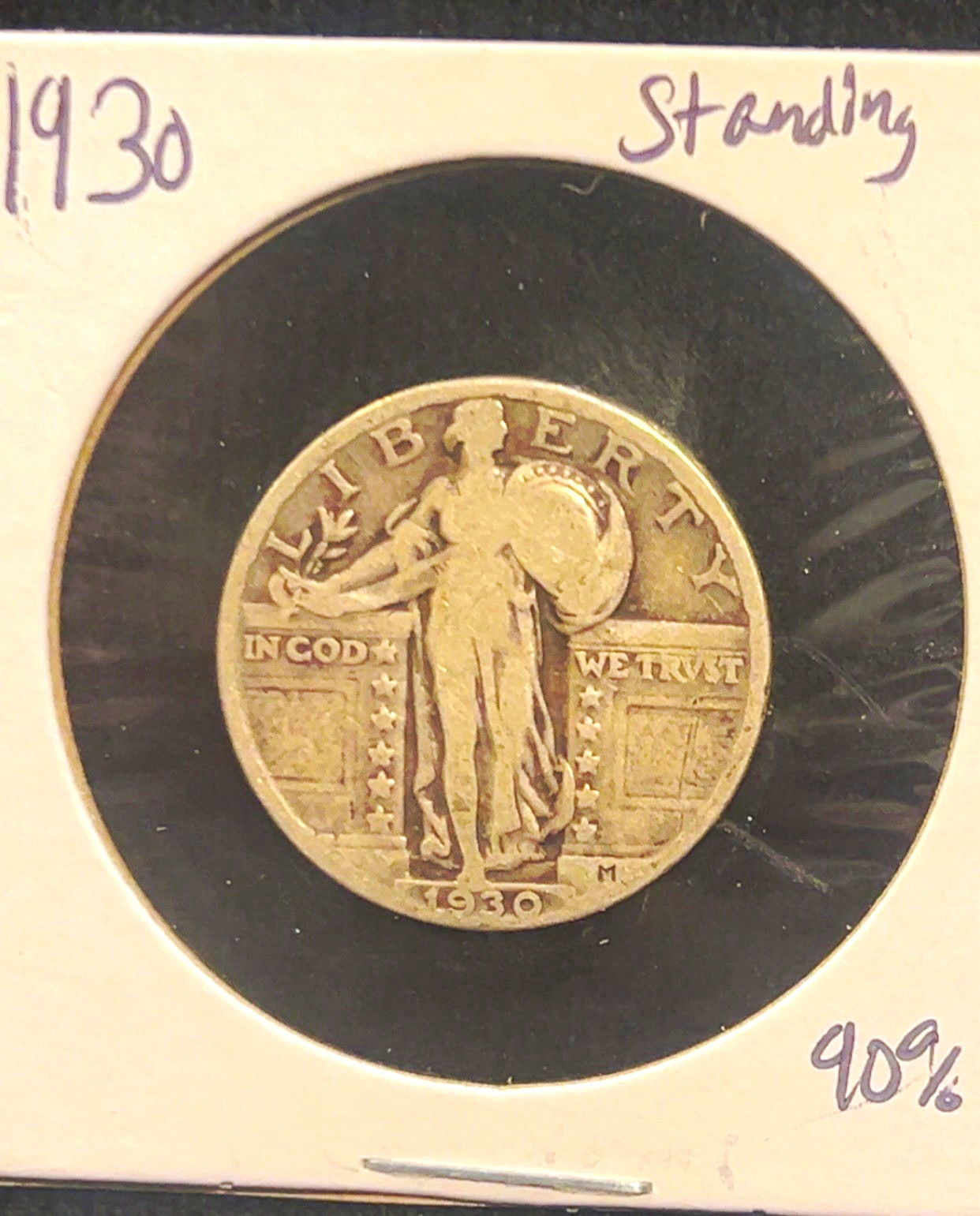 1930 Standing Liberty Quarter 25C Silver 0.9 Fineness Business Strike P