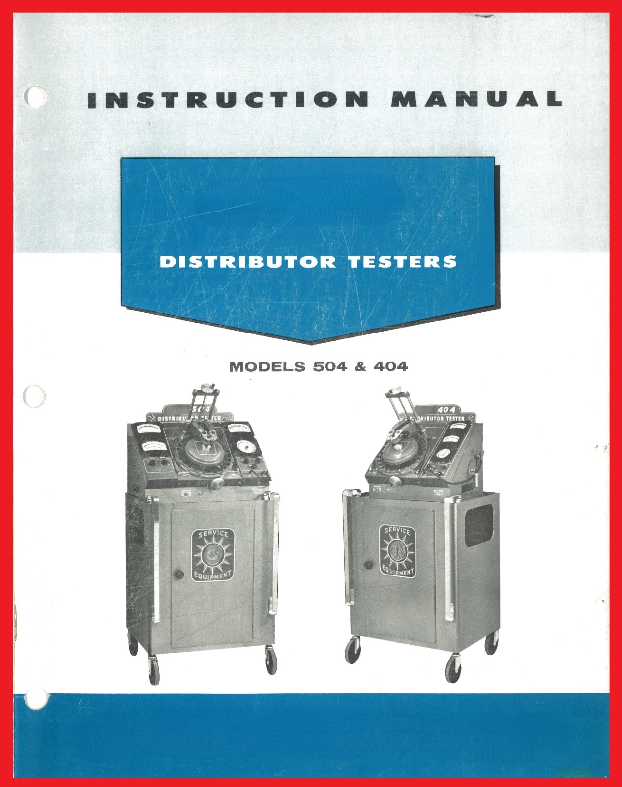 SUN Distributor Tester Instruction Manual Model 404 504 Syncrograph Sun Scope