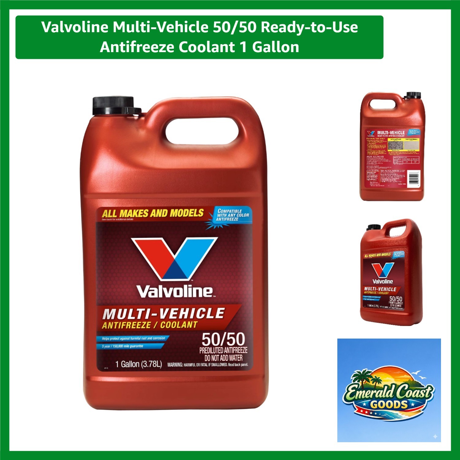 Multi-Vehicle 50/50 Ready-to-Use Antifreeze Coolant 1 Gallon
