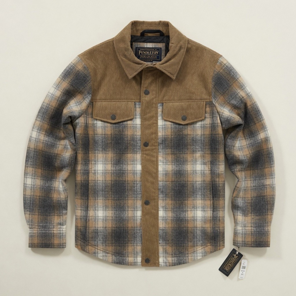 Pendleton Mount Hood Flannel Shirt Jacket Mens Medium Wool Blend Quilted Western
