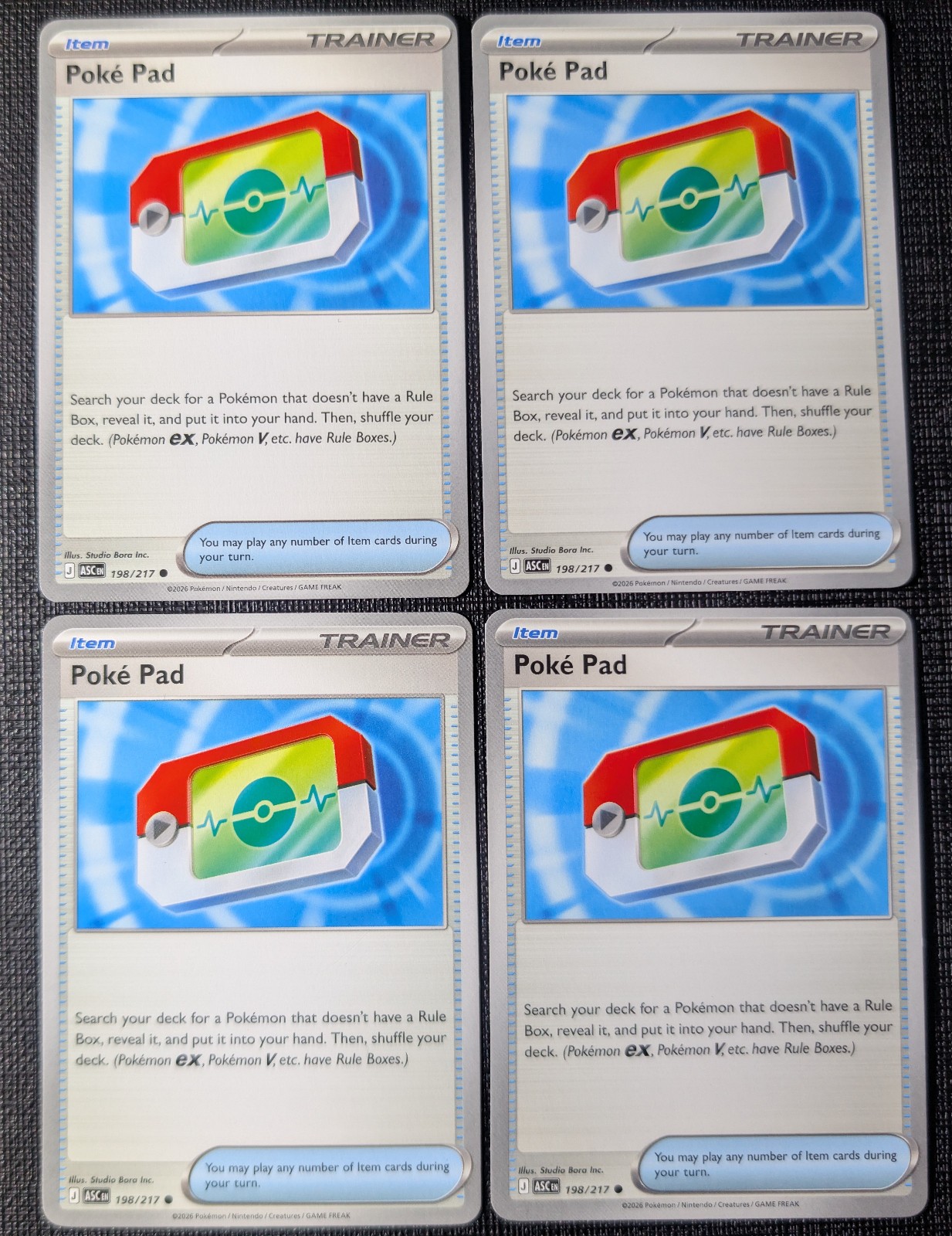 4x Playset - Poke Pad 198/217 Me: Ascended Heroes Regular