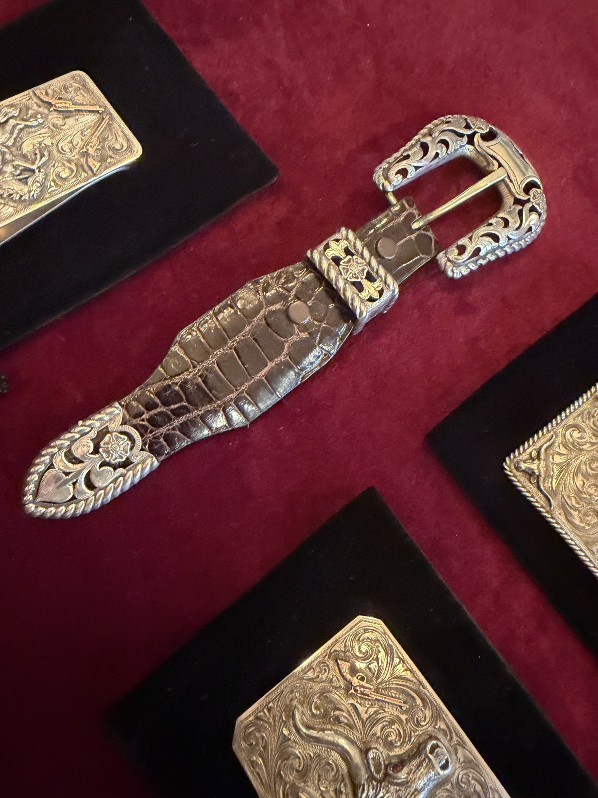 WONDERFUL NEW BOHLIN SOLID SILVER BUCKLE SET