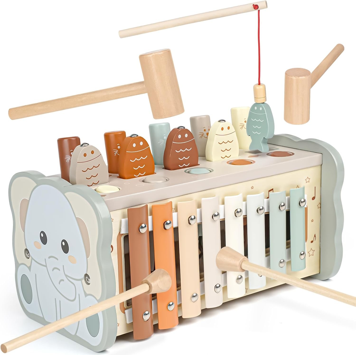 Joyreal Wooden Montessori Toys for 1 Year Old - Hammering Pounding Toy with Xylo Joyreal Wooden Montessori Toys for 1 Year Old - Hammering Pounding Toy with Xylo