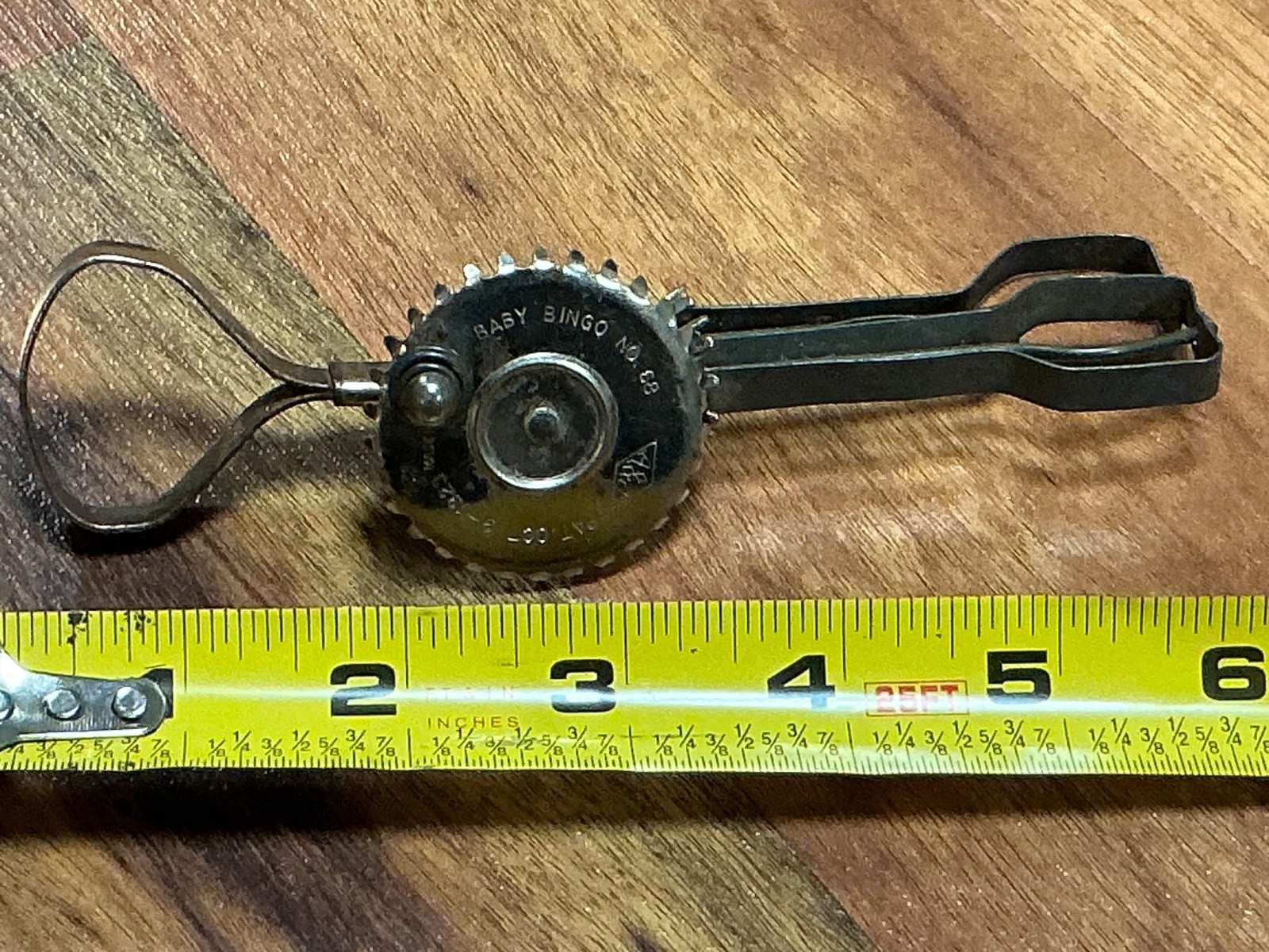 Vintage Mini Baby Bingo No. 68 A & J Toy Egg Beater - 5 1/2\ Vintage Mini Baby Bingo No. 68 A & J Toy Egg Beater - 5 1/2\
