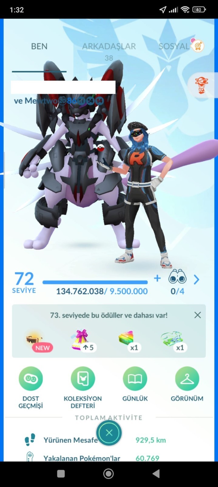 Pokémon Go level 72 lvl - 2016