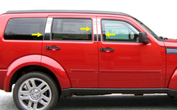 For 2008-2015 Dodge Nitro 6PC Stainless Steel Chrome Pillar Post Trim