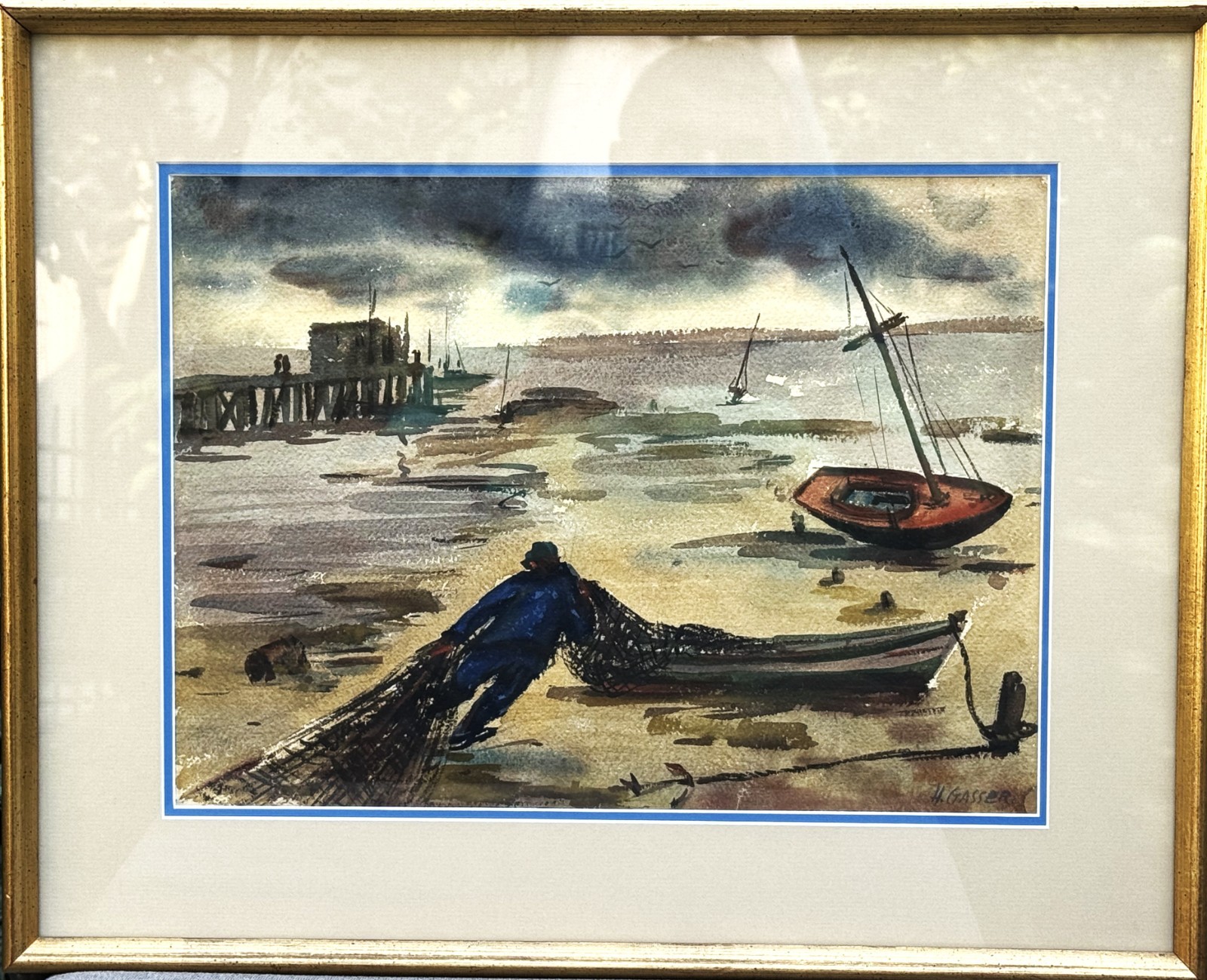 Henry Martin Gasser (American), VTG Mid-20C Orig. Watercolor \