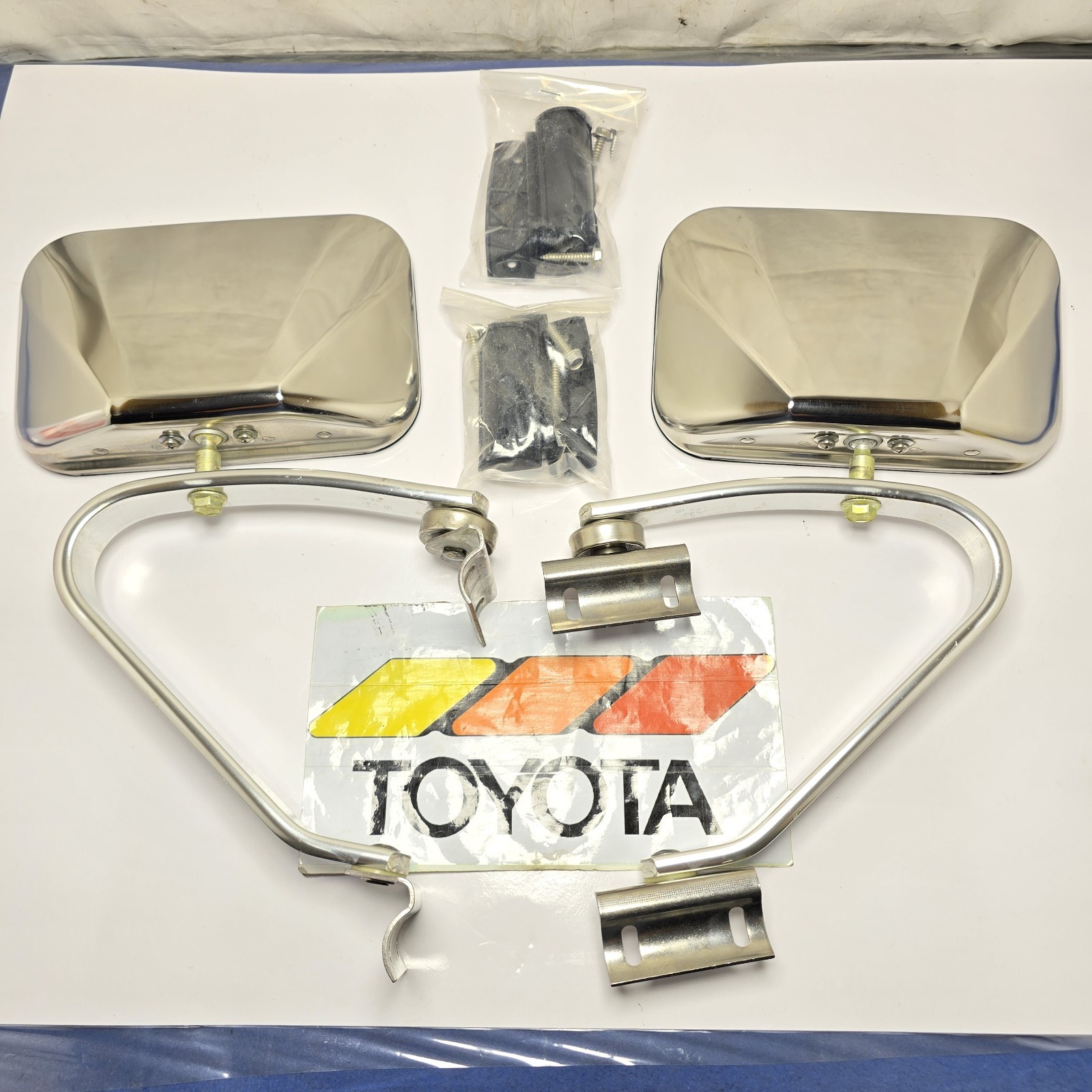 😎NOS 1979 1980 1981 1982 1983 Toyota Pickup SR5 Door Stainless MIRROR SET 6\