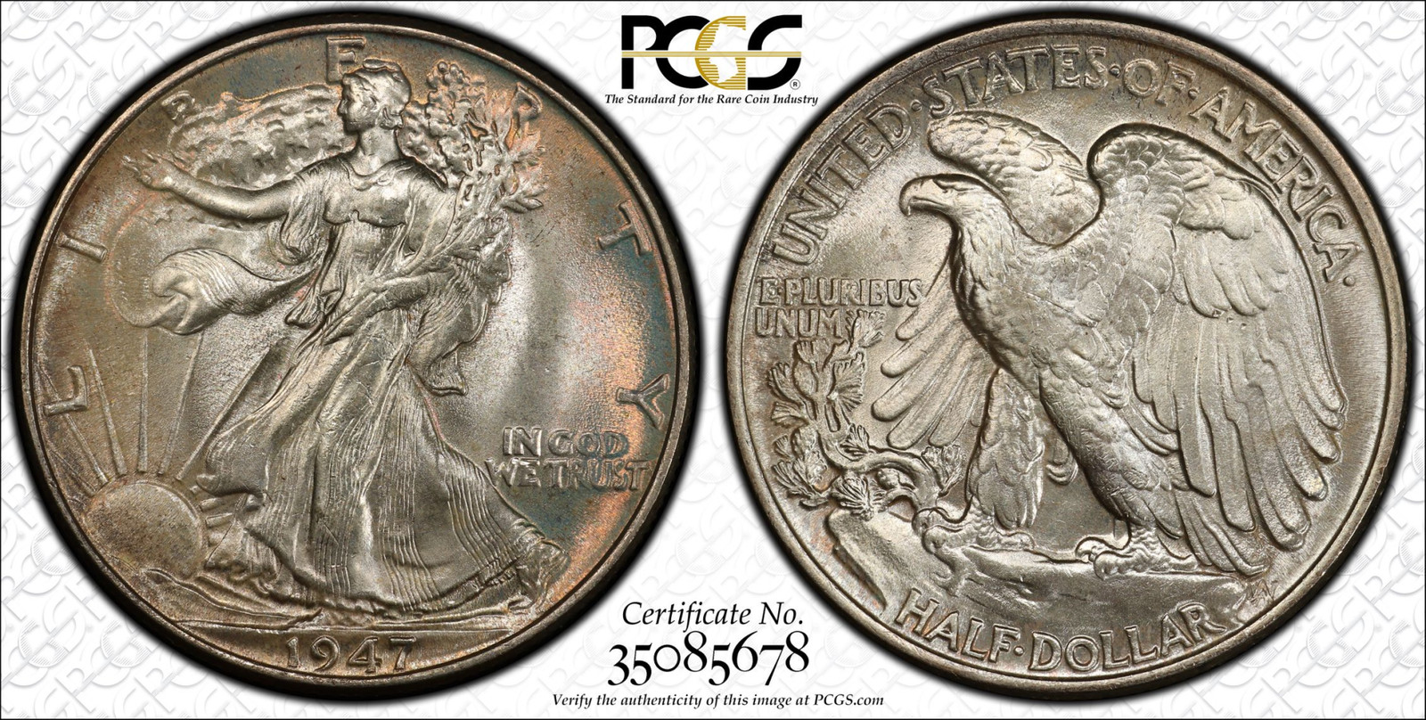 1947 P Half Dollars Liberty Walking PCGS MS-66+ CAC