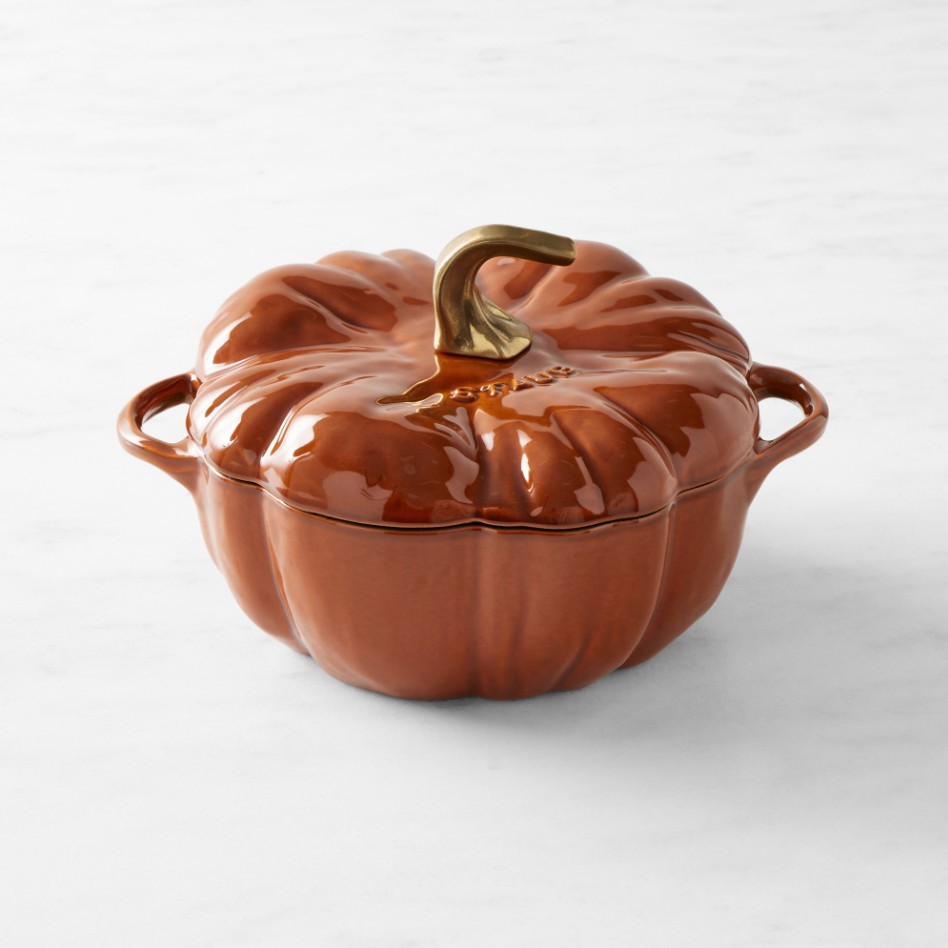 Williams Sonoma Staub Enameled Cast Iron Pumpkin Cocotte, 3.5-Qt, Orange Williams Sonoma Staub Enameled Cast Iron Pumpkin Cocotte, 3.5-Qt, Orange