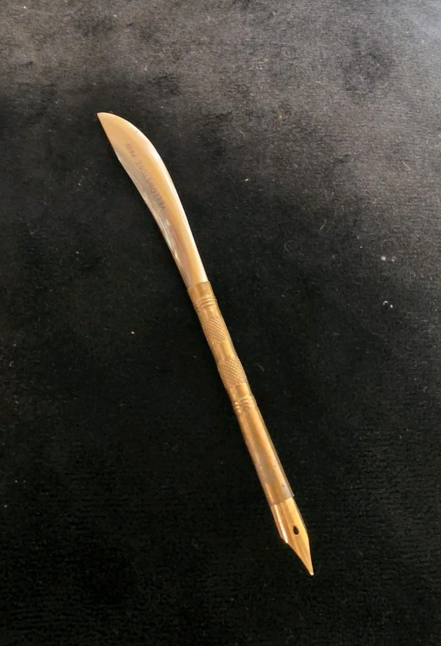 Vintage Regal 14K Gold Nib Abalone Pearl Dip Pen Letter Opener Yellowstone Park Vintage Regal 14K Gold Nib Abalone Pearl Dip Pen Letter Opener Yellowstone Park