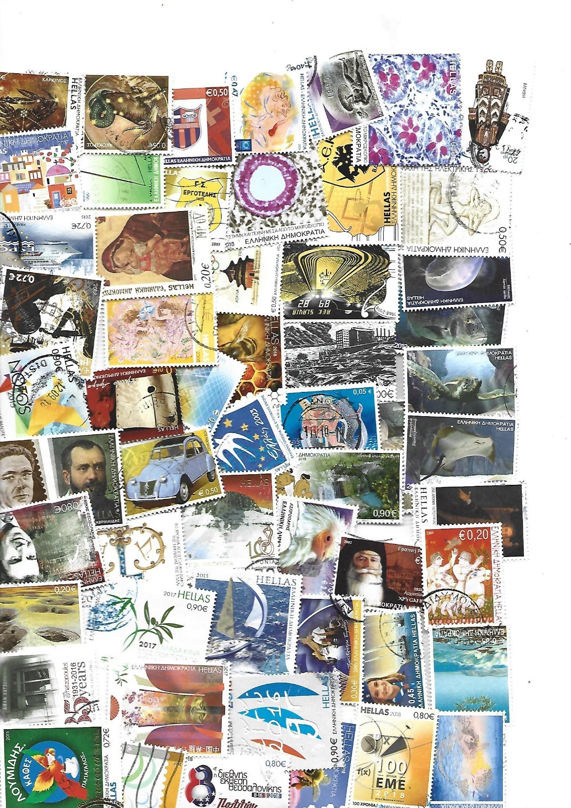 GREECE 150 DIFFERENT USED STAMPS only euro, NEW LOT.