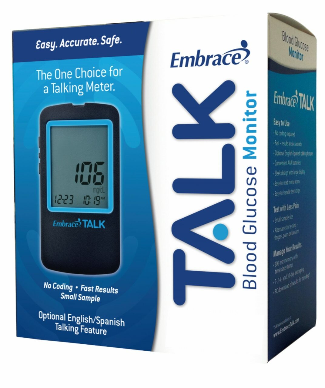 Omnis Health Embrace No-Code Talking Blood Glucose Meter Only For GLucose Care Omnis Health Embrace No-Code Talking Blood Glucose Meter Only For GLucose Care