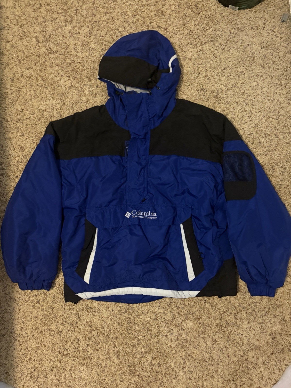VTG Columbia Sport Parka Jacket/Pullover Hooded ANORAK Men’s LARGE BLUE
