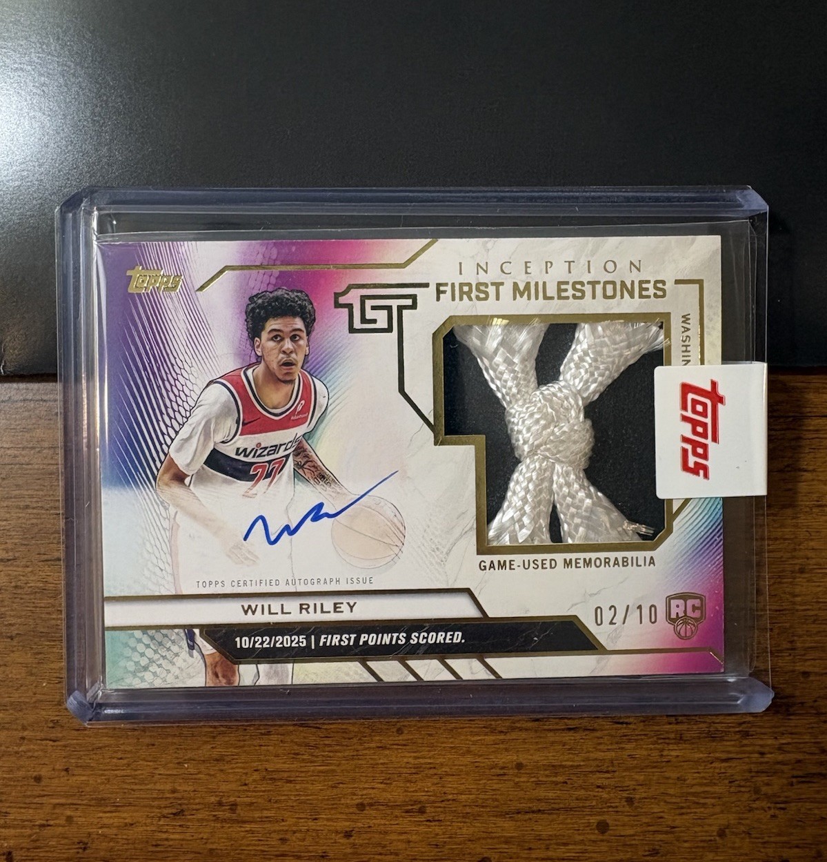 2025-26 Topps Inception Will Riley First Milestones Auto RC Relic /10 GAME USED 2025-26 Topps Inception Will Riley First Milestones Auto RC Relic /10 GAME USED