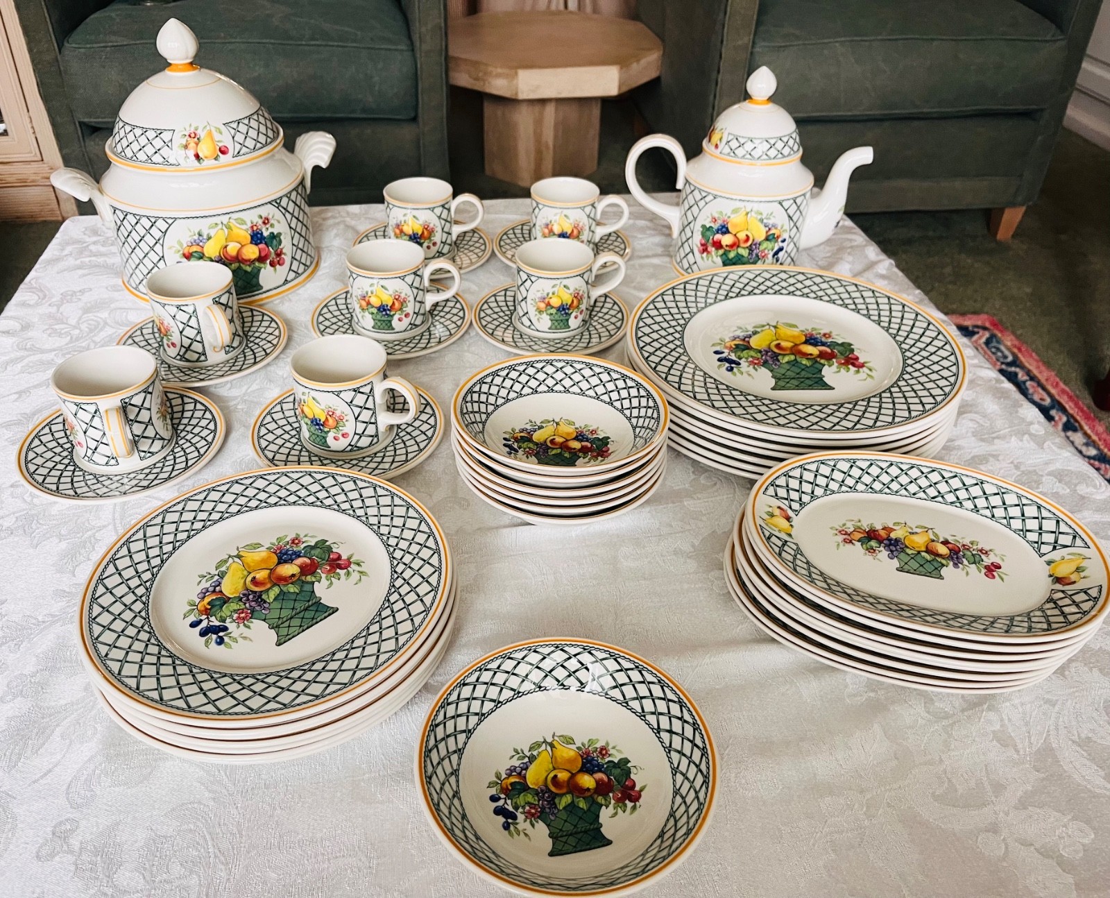 Villeroy and Boch Basket vintage 1980 dinnerware service for 7 -44 pieces