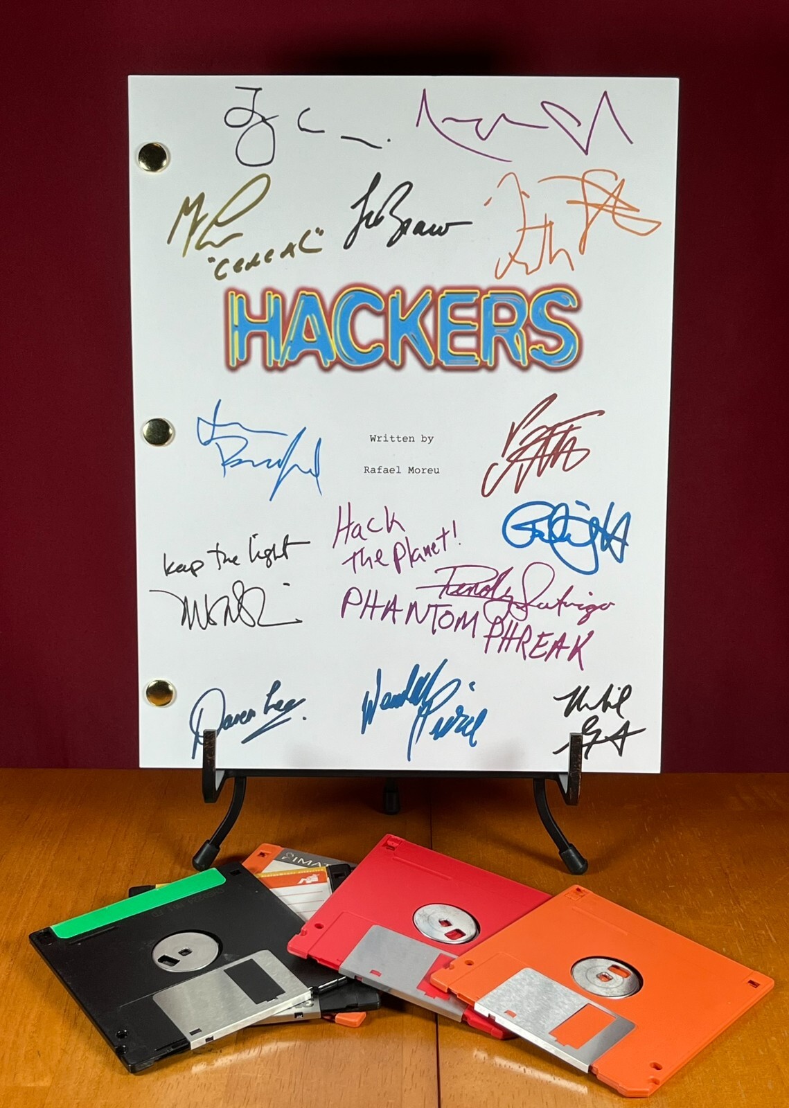 Hackers Script Signed- Autograph Reprints- Angelina Jolie- Hack the Planet