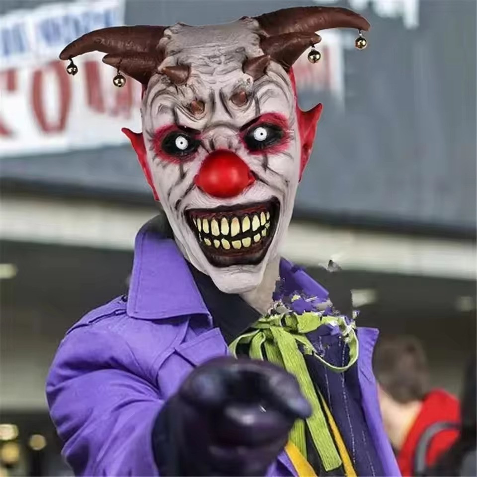 Creepy Evil Scary Halloween Clown Masks Latex Evil Jester Clown Props Same Day 