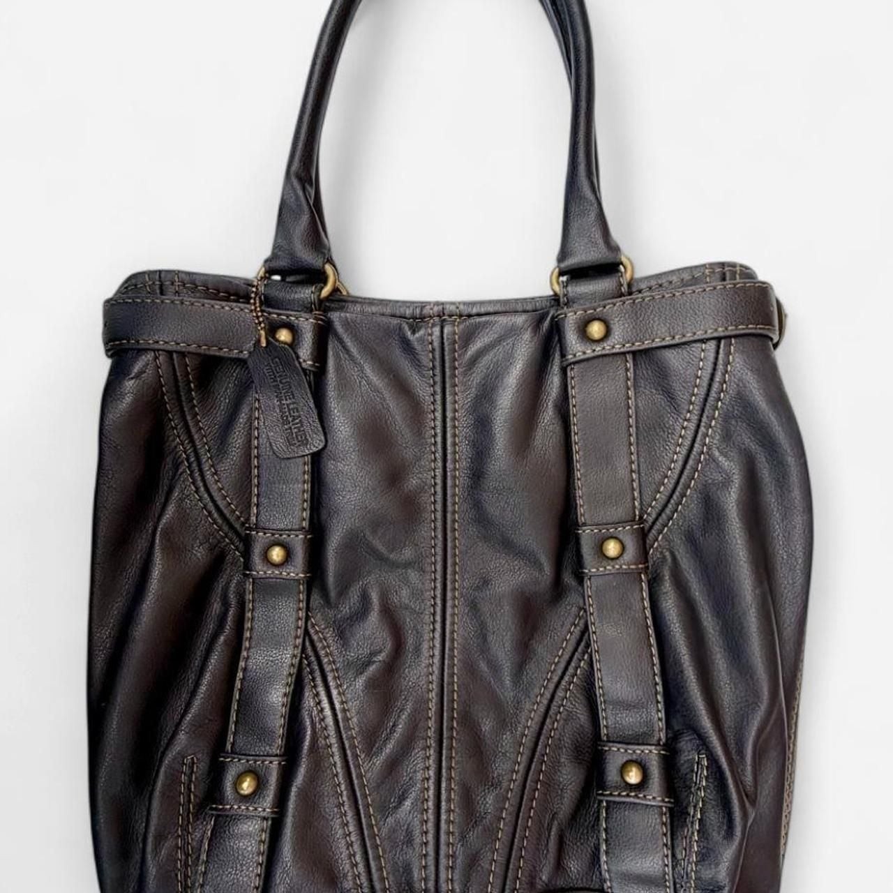a.n.a A New Approach Leather Shoulder Tote Bag Y2K Black