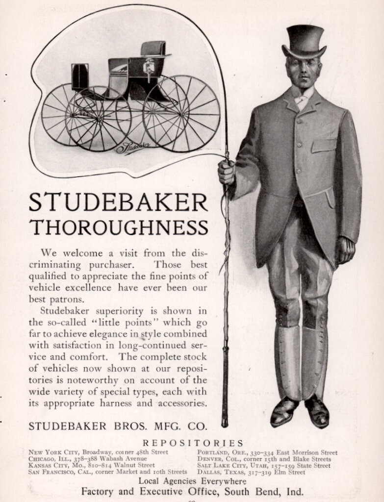 1904 b Studebaker Buggy Coachman Whip  Print Ad