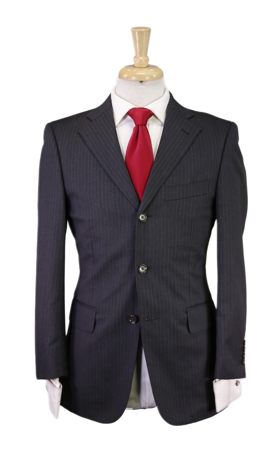 Paul Stuart Gray Pinstripe 3-Button Wool Suit 38S