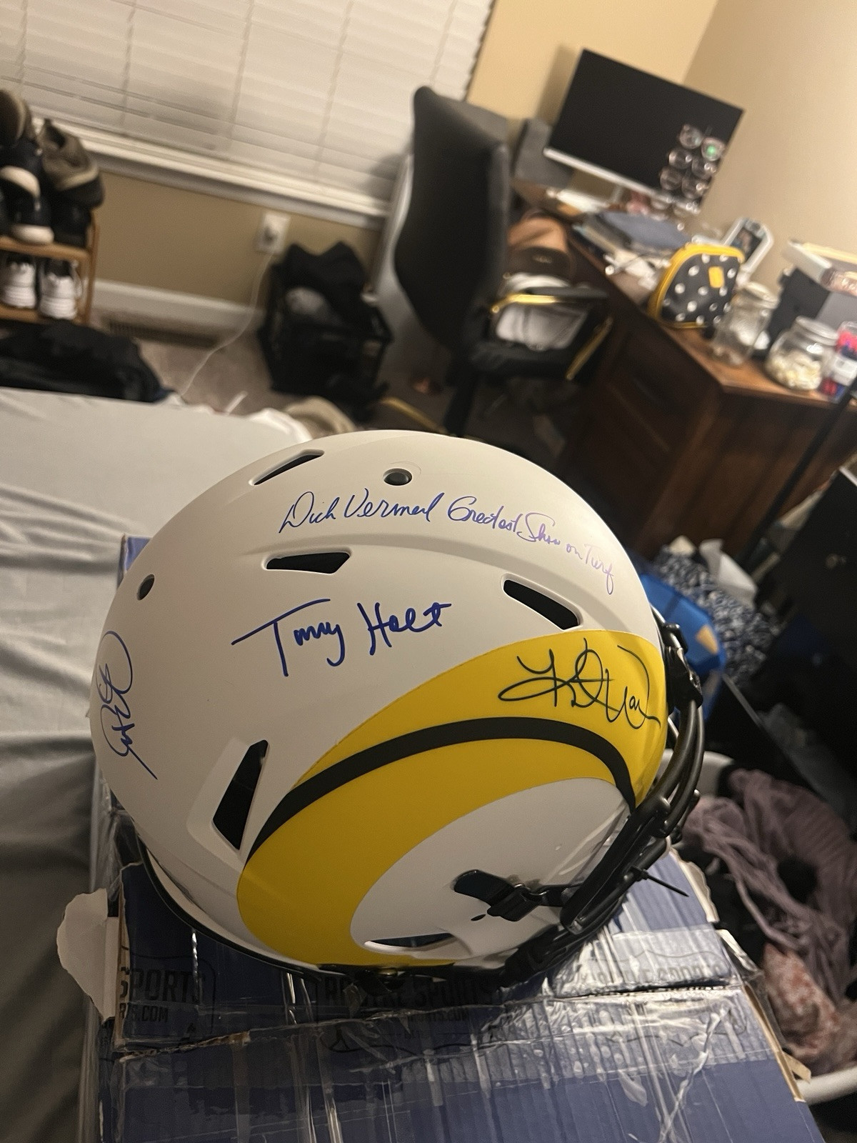 Multi-signature Speed Flex Authentic Lunar NFL Helmet. Warner Holt Bruce Vermeil