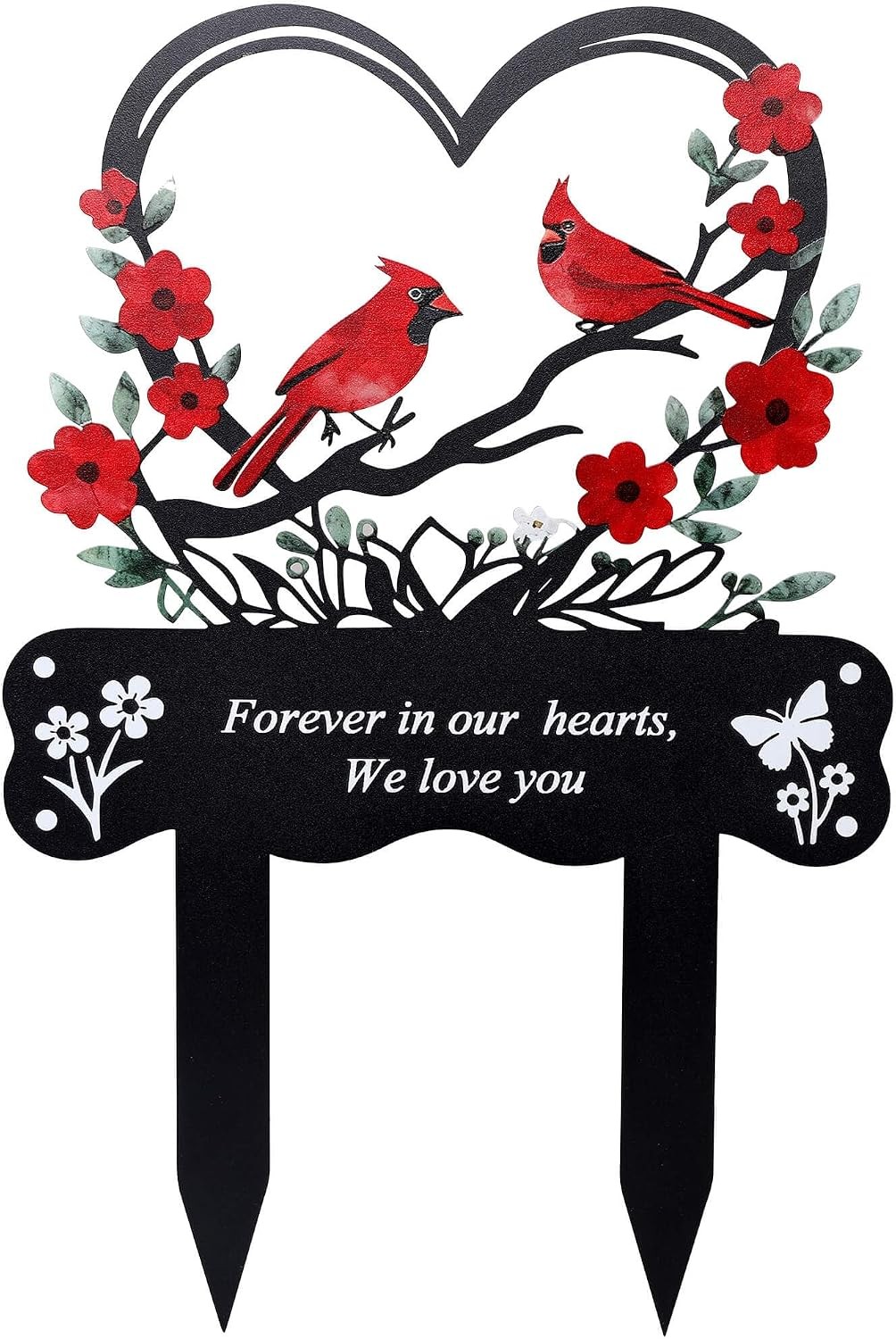 Wocst Cemetery Marker Stake - Metal, 15x9.84in, Cardinal Design for Memorials