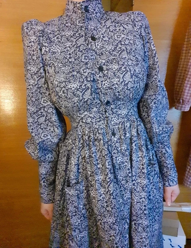 Vintage 1980s Laura Ashley Cotton Floral Midi Dress Vintage 1980s Laura Ashley Cotton Floral Midi Dress