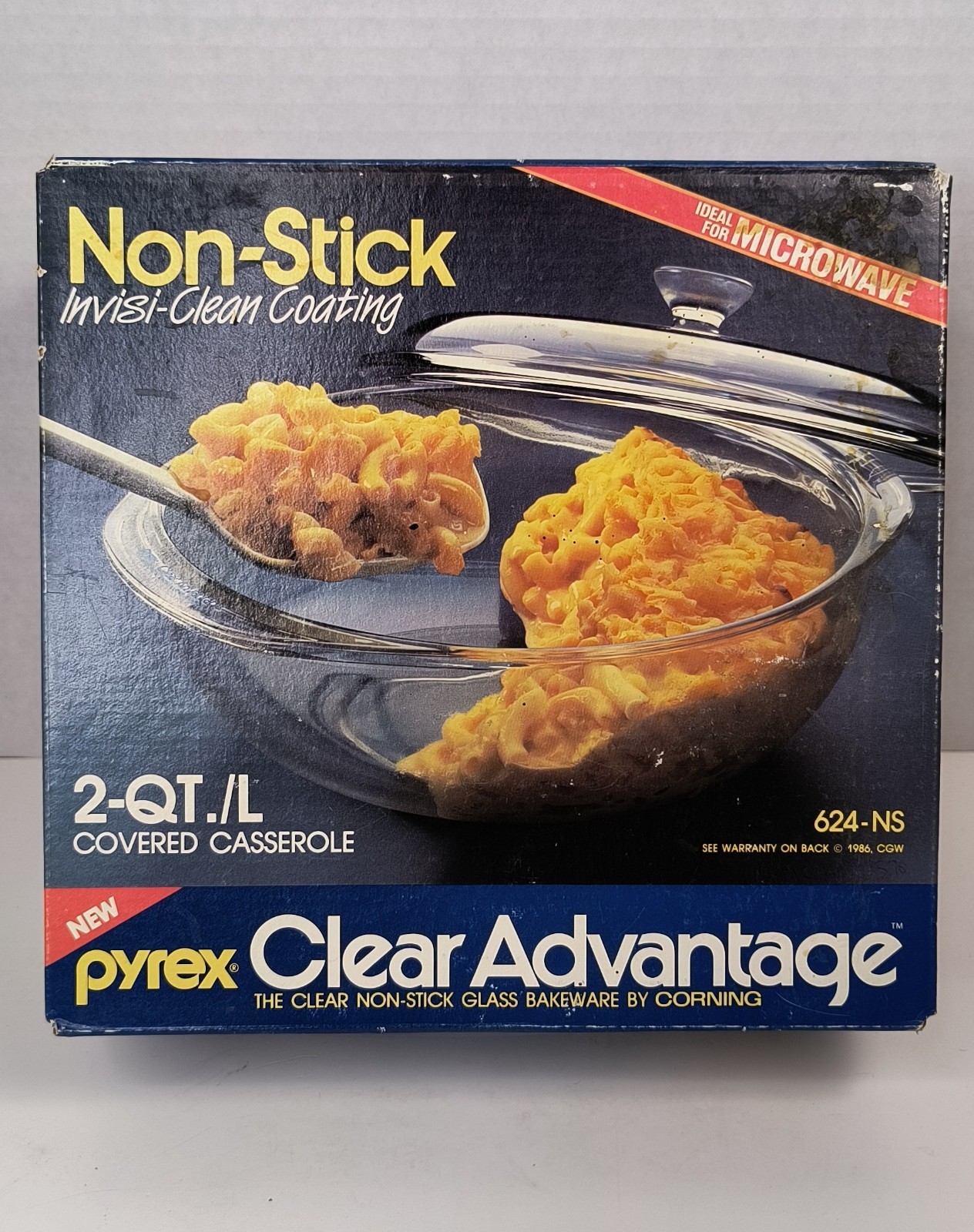 Vintage Pyrex 2 qt. non-stick covered casserole Clear Advantage NOS/Unopened 