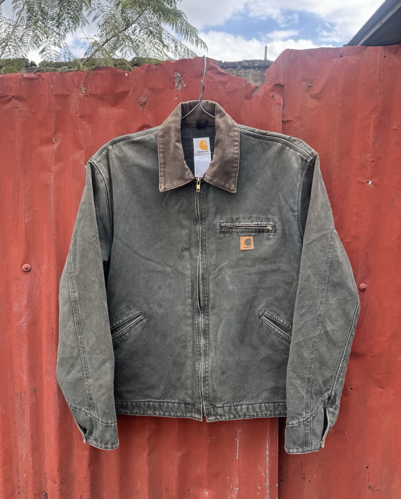 VTG Carhartt J97 MOS Detroit Jacket Mens X-Large Green Blanket Lined RARE