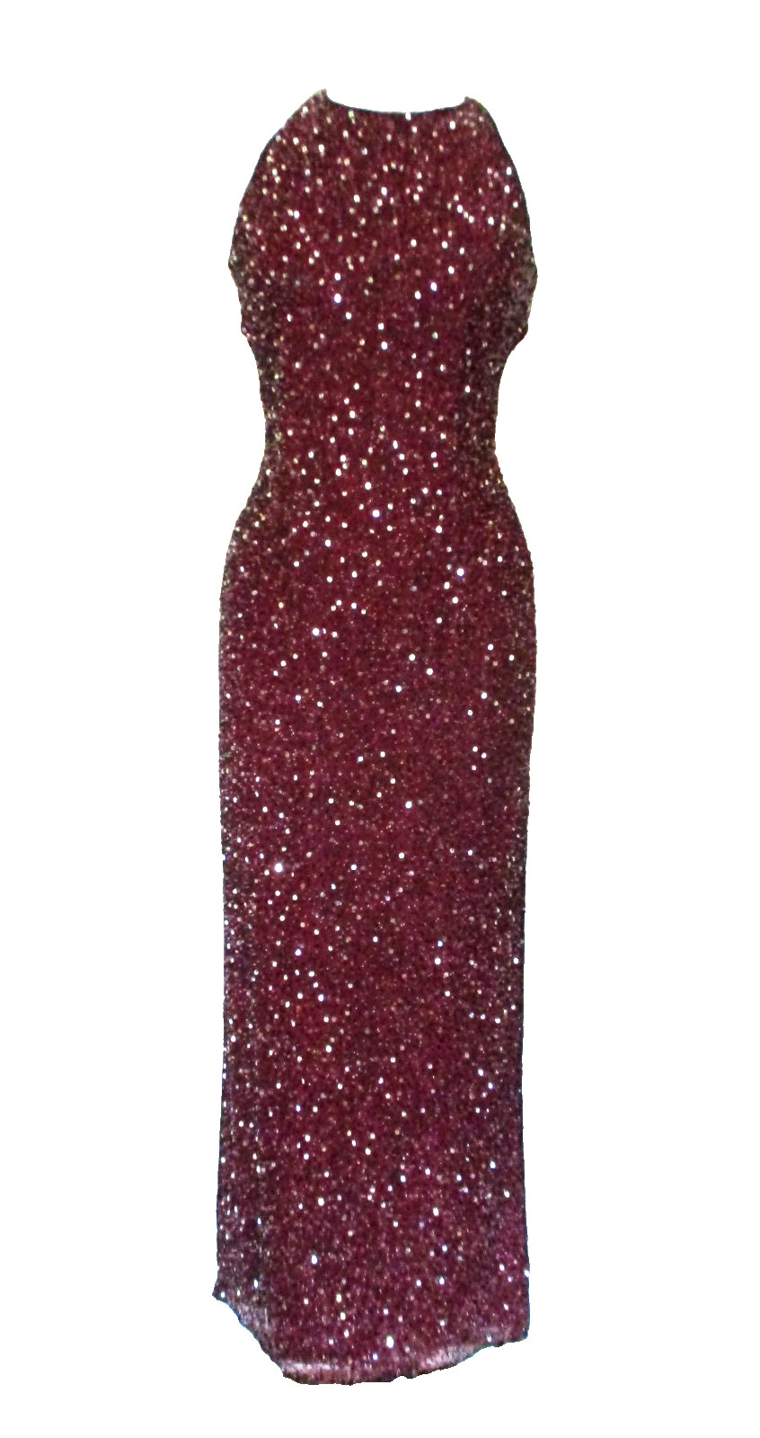 Scala Romy Vintage Formal Backless Evening Gown Slit Black Tie Prom Dress M