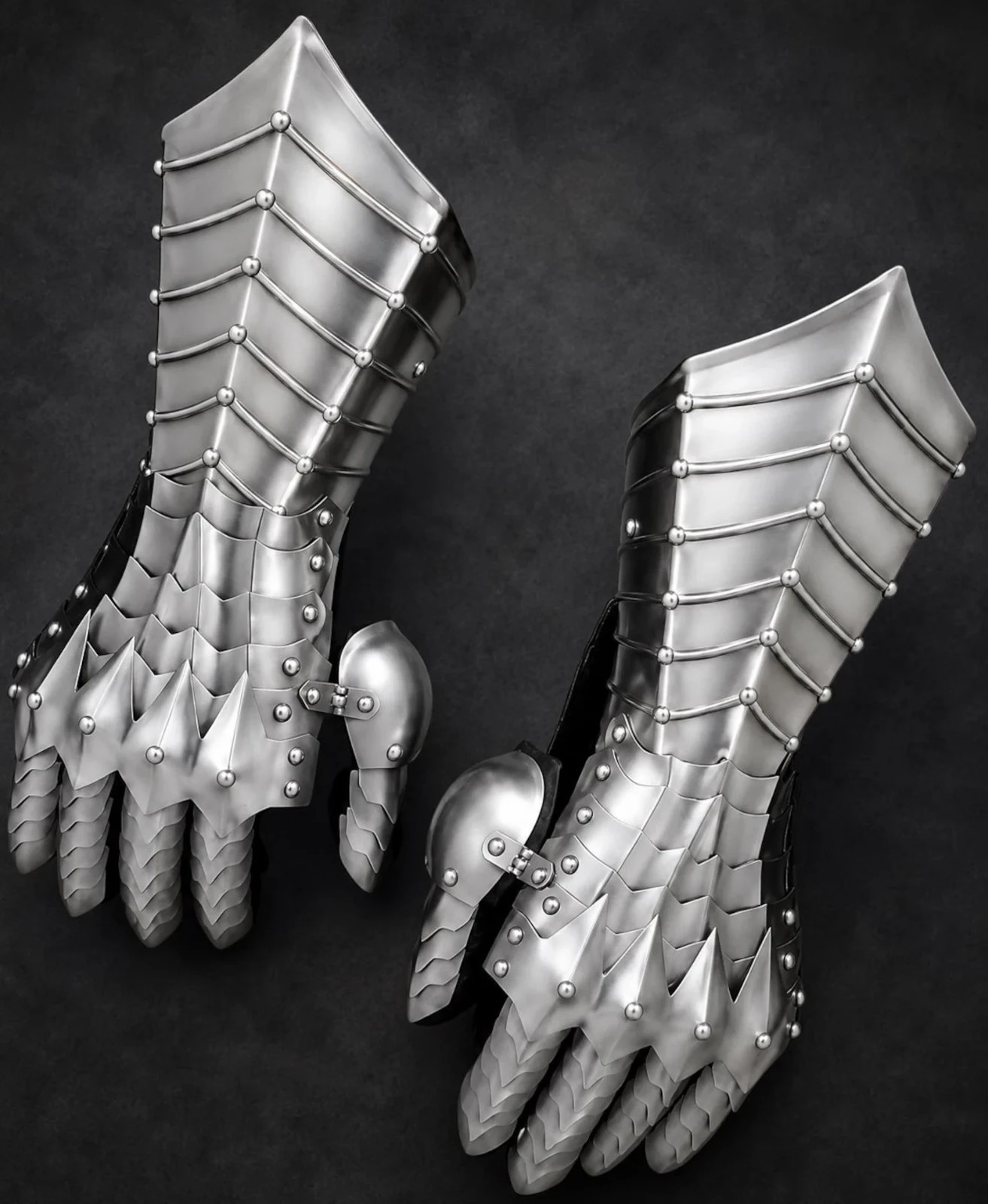 Handmade Steel Gauntlets, Gothic Knight Arm Guards, LARP Cosplay Armor