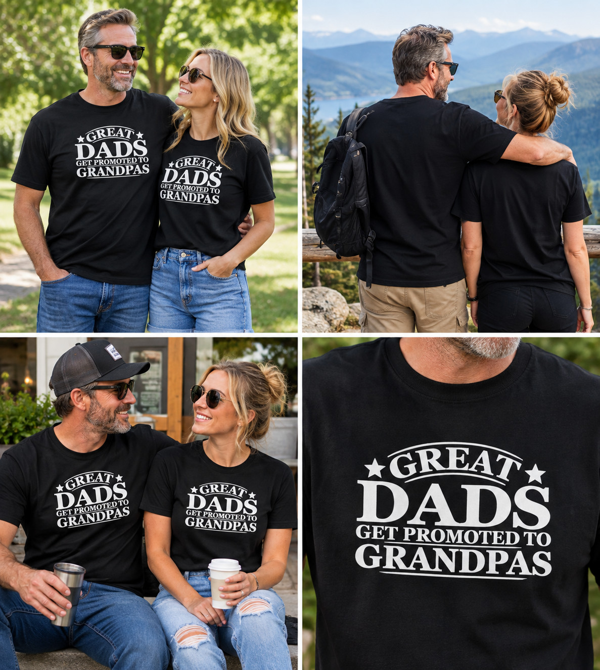 Great Dads Get Promoted to Grandpas T-Shirt – Father’s Day Gift