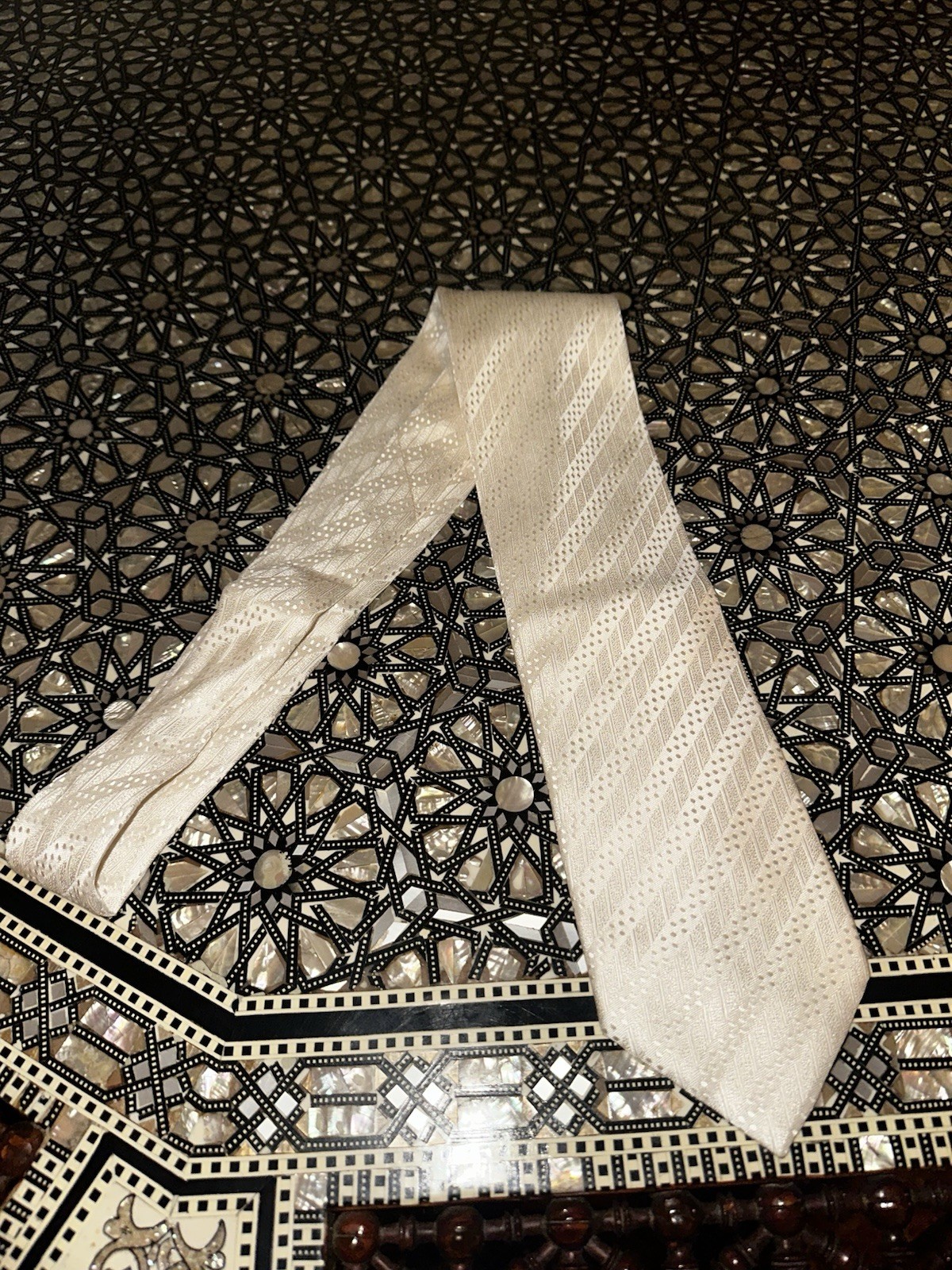 stefano ricci tie White Silk Fabric Made In Italy