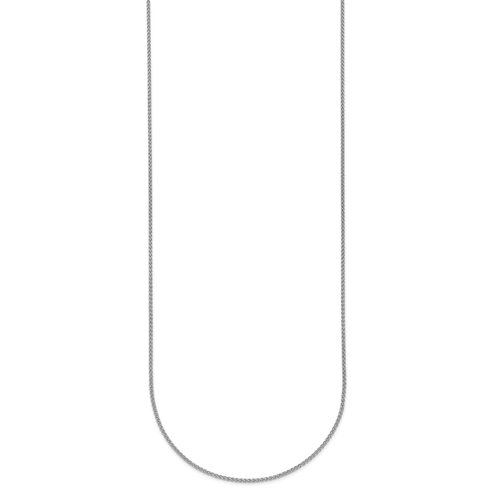 Herco 1.1mm Spiga 18 Inch Chain Necklace 14k White Gold Rhodium-Plated Solid