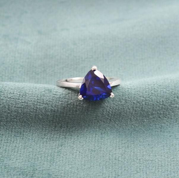 9x9MM Elegant Blue Sapphire Solitaire Ring – Vintage Jewelry- Crafted 925 Silver