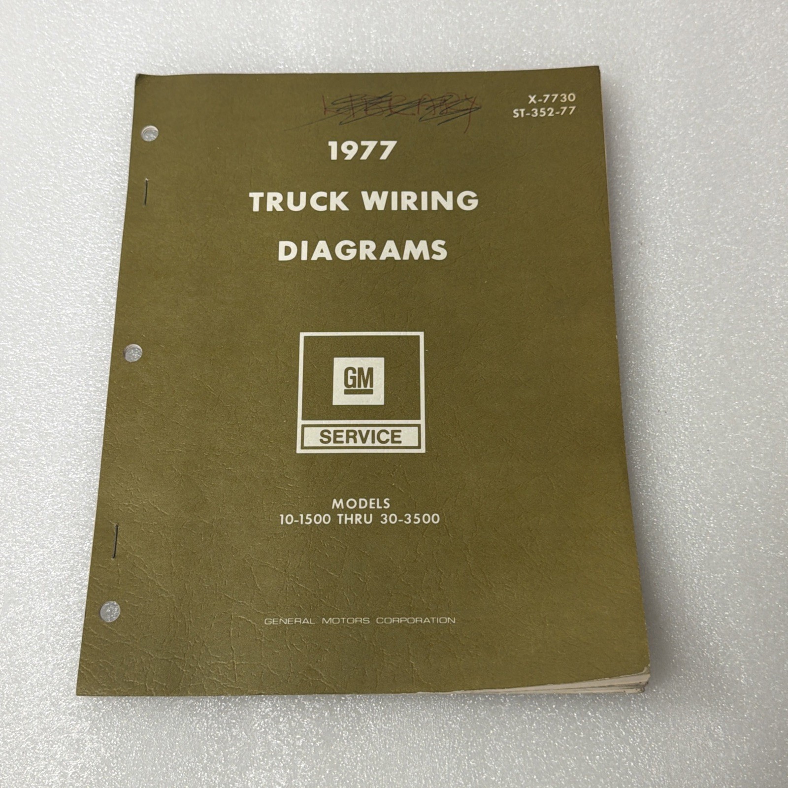 GM 1977 Truck Wiring Diagrams Service Models10-1500 Thru 30-3500 Manual X-7730