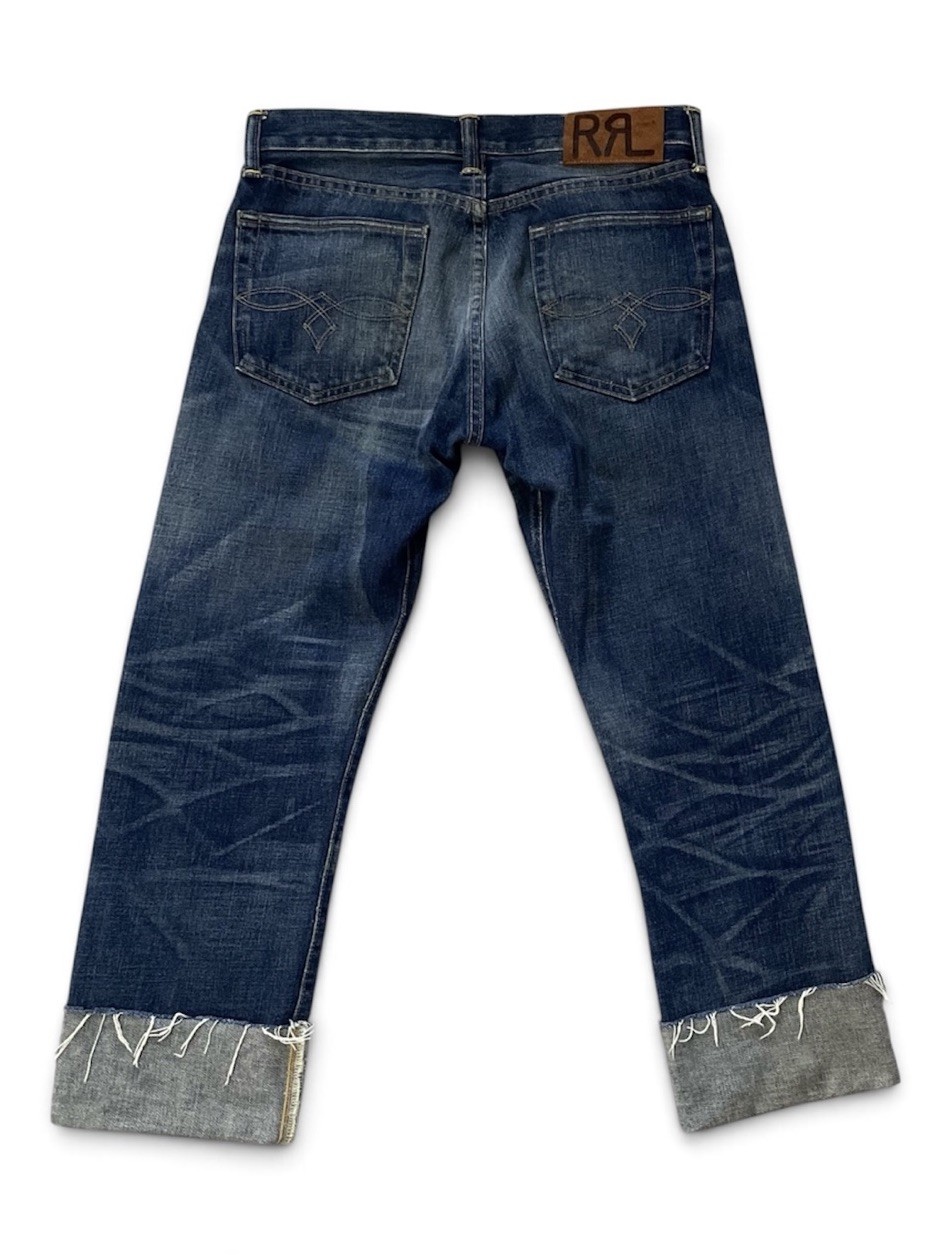 RRL Double RL Selvedge Denim Custom Cropped Fit Raw Hem RRL Double RL Selvedge Denim Custom Cropped Fit Raw Hem