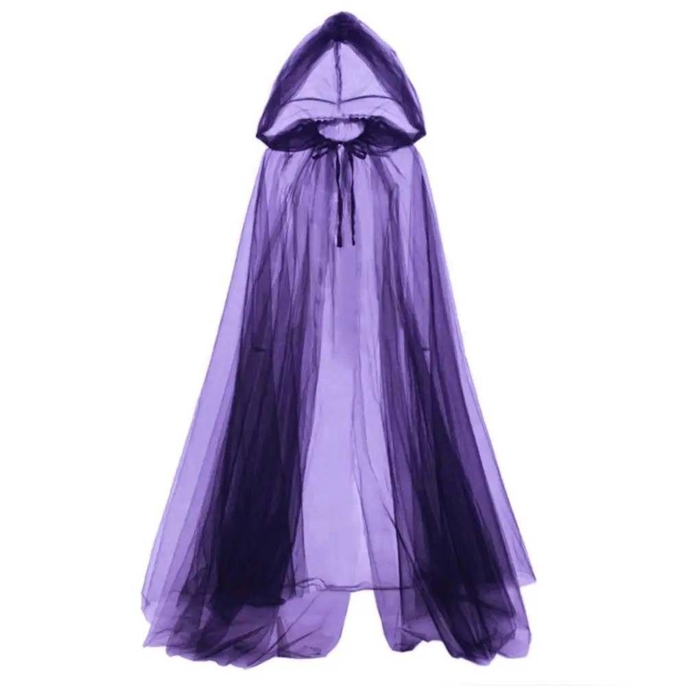 Halloween Hooded Cloak Costume – Oversized Lace-Up Black Cape for Cosplay, Gothi