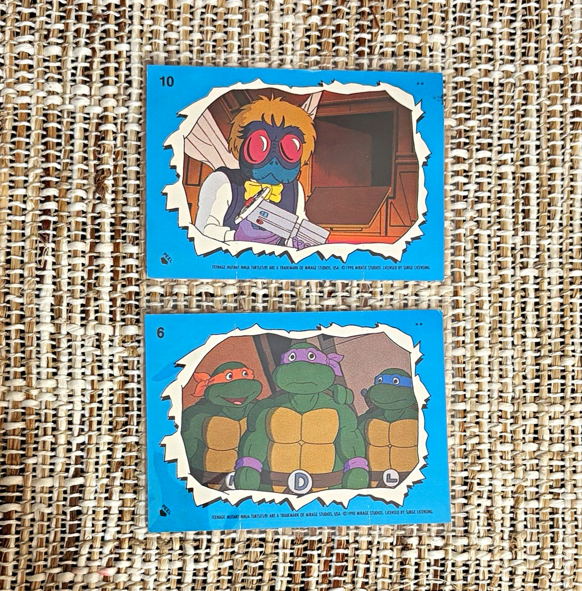 Vintage 1989 Topps TMNT Sticker Cards Lot of 2 #6 & #10 Baxter Stockman Retro Vintage 1989 Topps TMNT Sticker Cards Lot of 2 #6 & #10 Baxter Stockman Retro