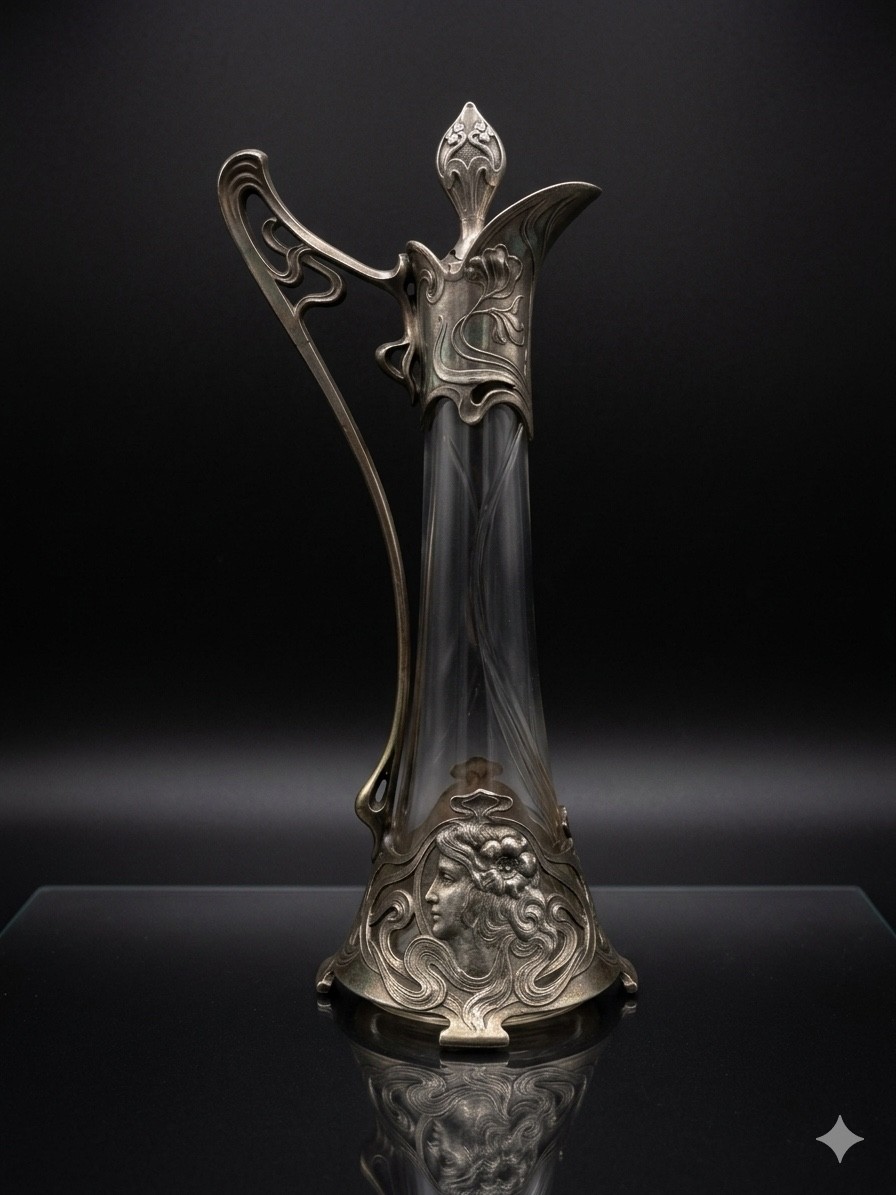 Antique Jugendstil Art Nouveau WMF Claret Jug 24 CM H