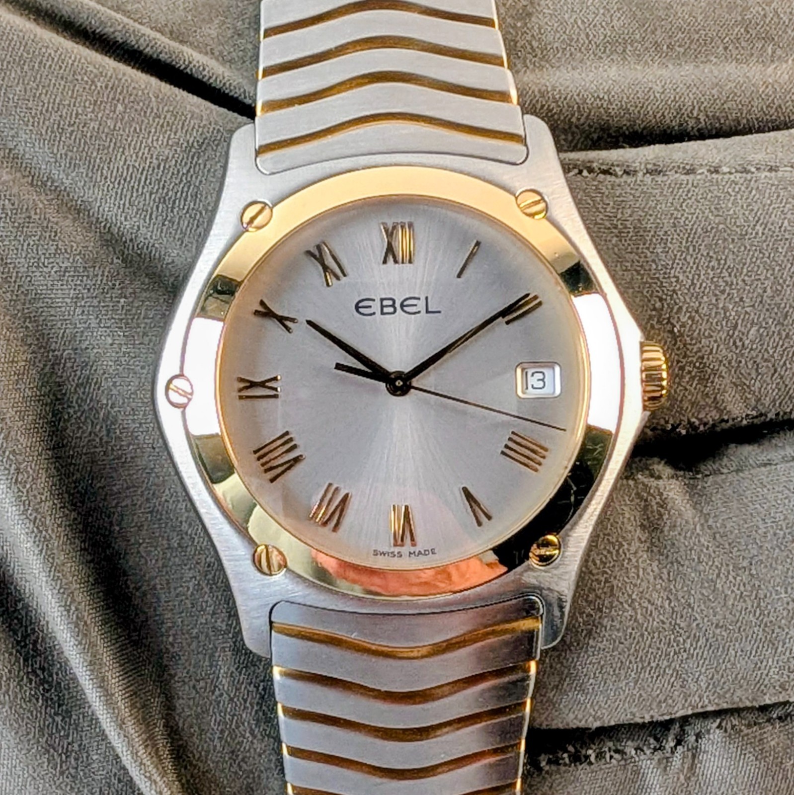 Ebel Classic Wave 18k Yellow Gold Steel 38mm Swiss Quartz Men's Watch E1187F41 Ebel Classic Wave 18k Yellow Gold Steel 38mm Swiss Quartz Men's Watch E1187F41