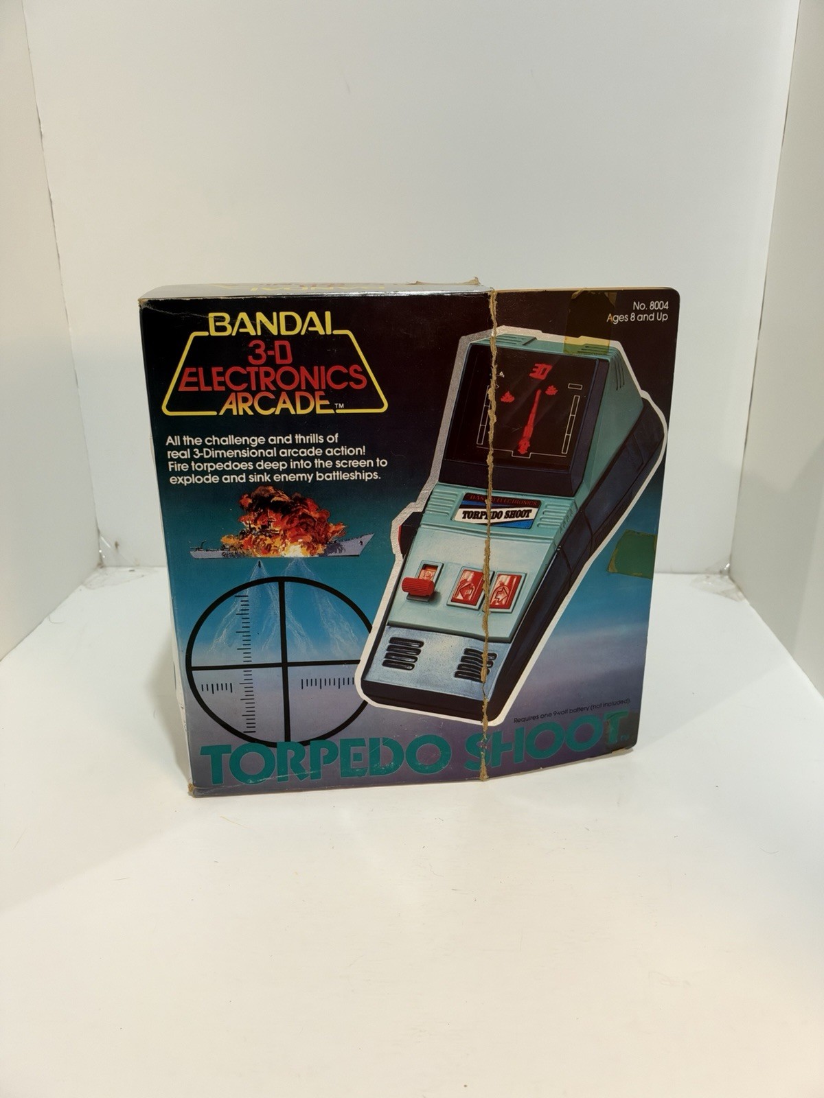 Vintage 1980 Bandai 3-D Electronics Arcade Torpedo Shoot Handheld Game Boxed CIB