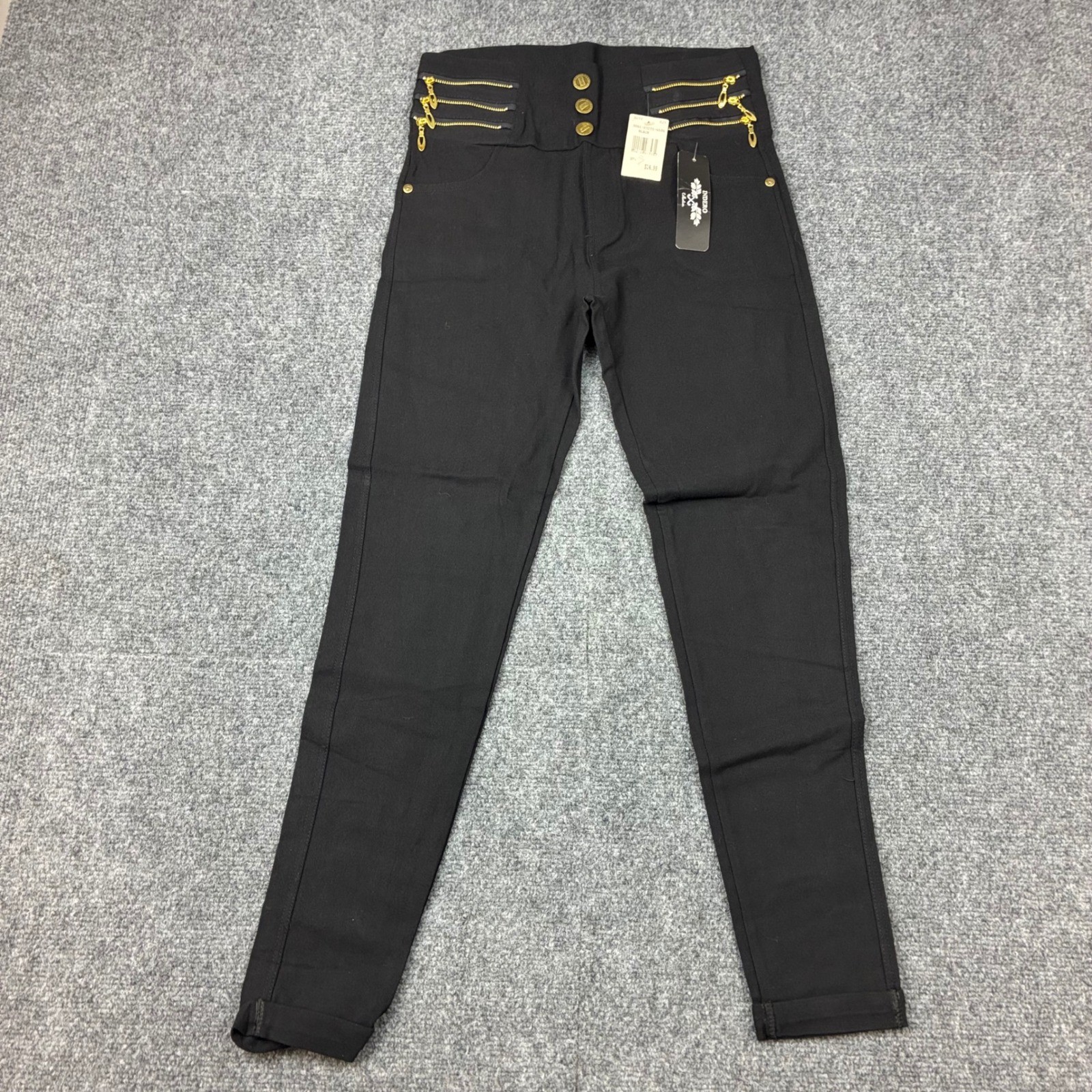 Indero Collection Black High Waisted Womens Size S/M 26x26 NEW NWT Indero Collection Black High Waisted Womens Size S/M 26x26 NEW NWT