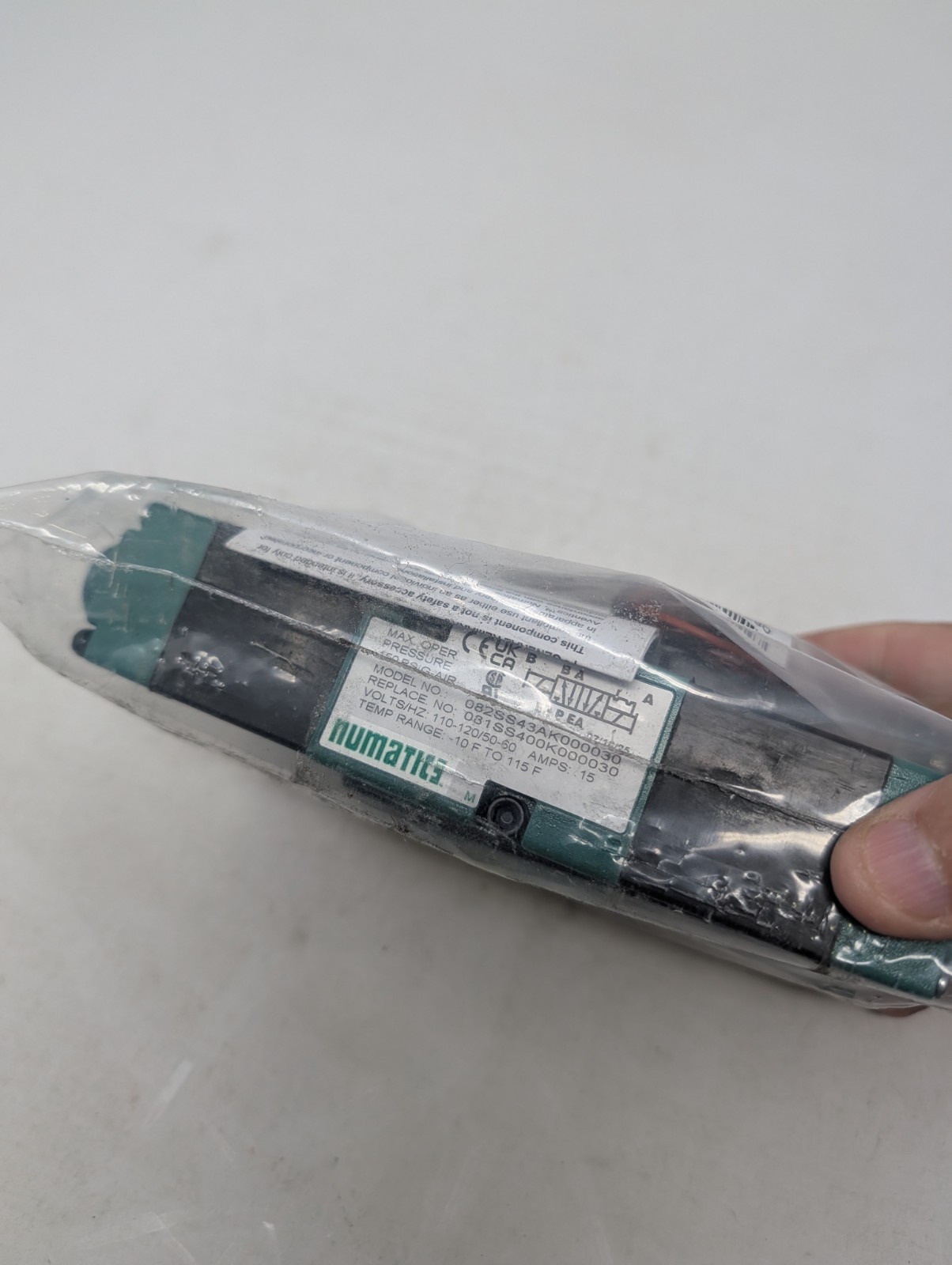 Numatics 082SS43AK000030 150psig 110-120V 15A