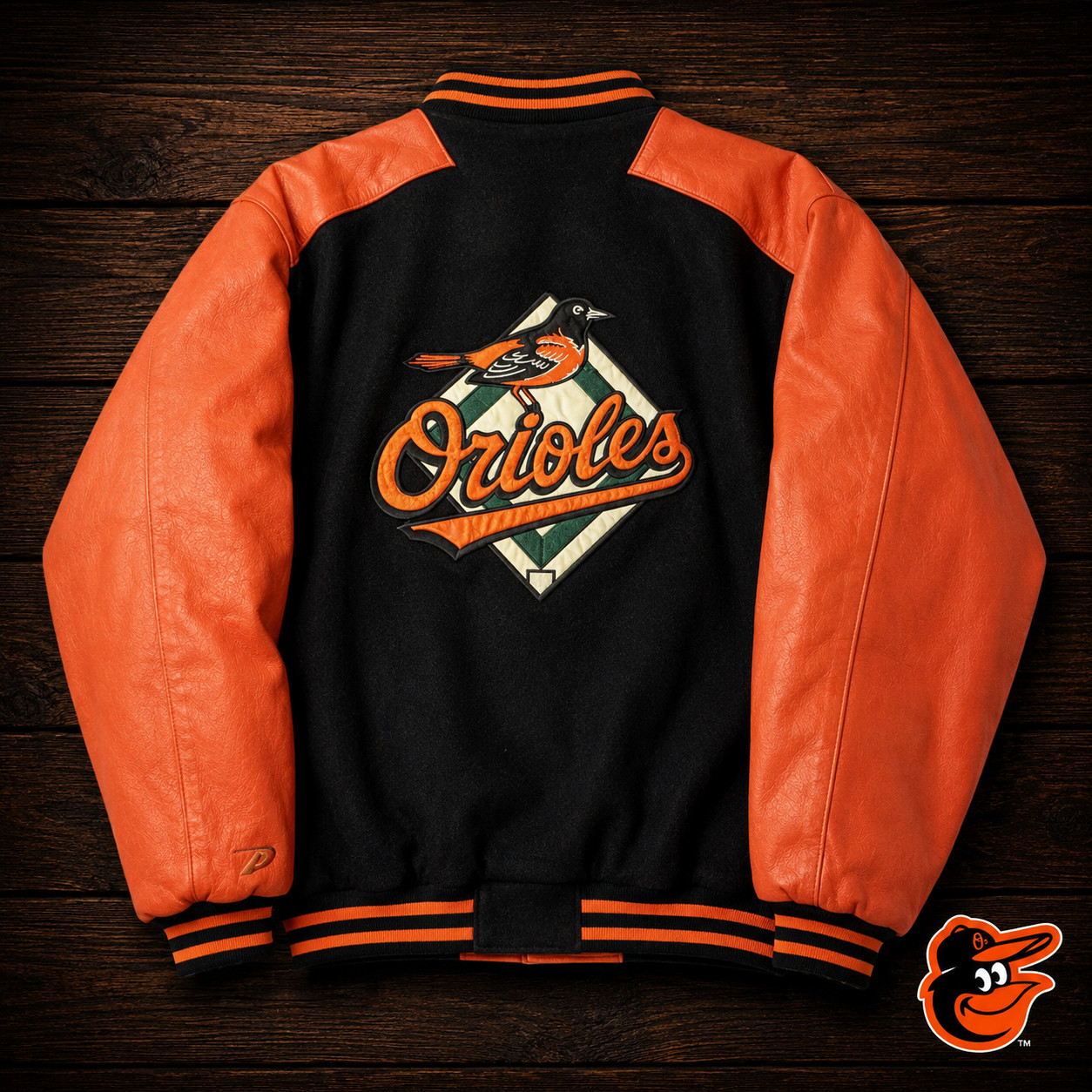 Vintage Baltimore Orioles Pro Player Wool/leather Button Letterman Sz Large