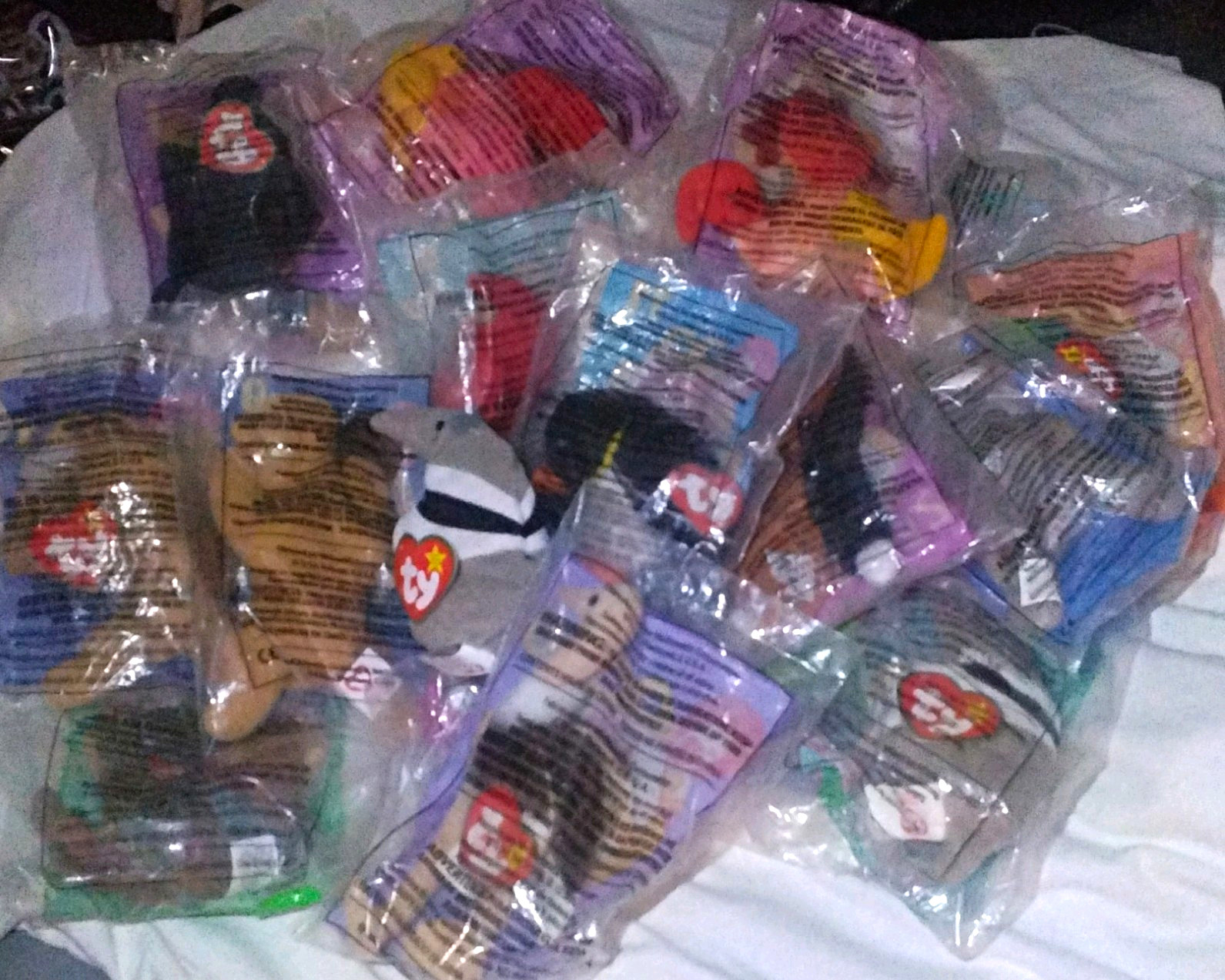 Ty Teenie Beanie Babies McDonald\'s Mini Plush Lot Heart Tags Sealed 1999 Vintage