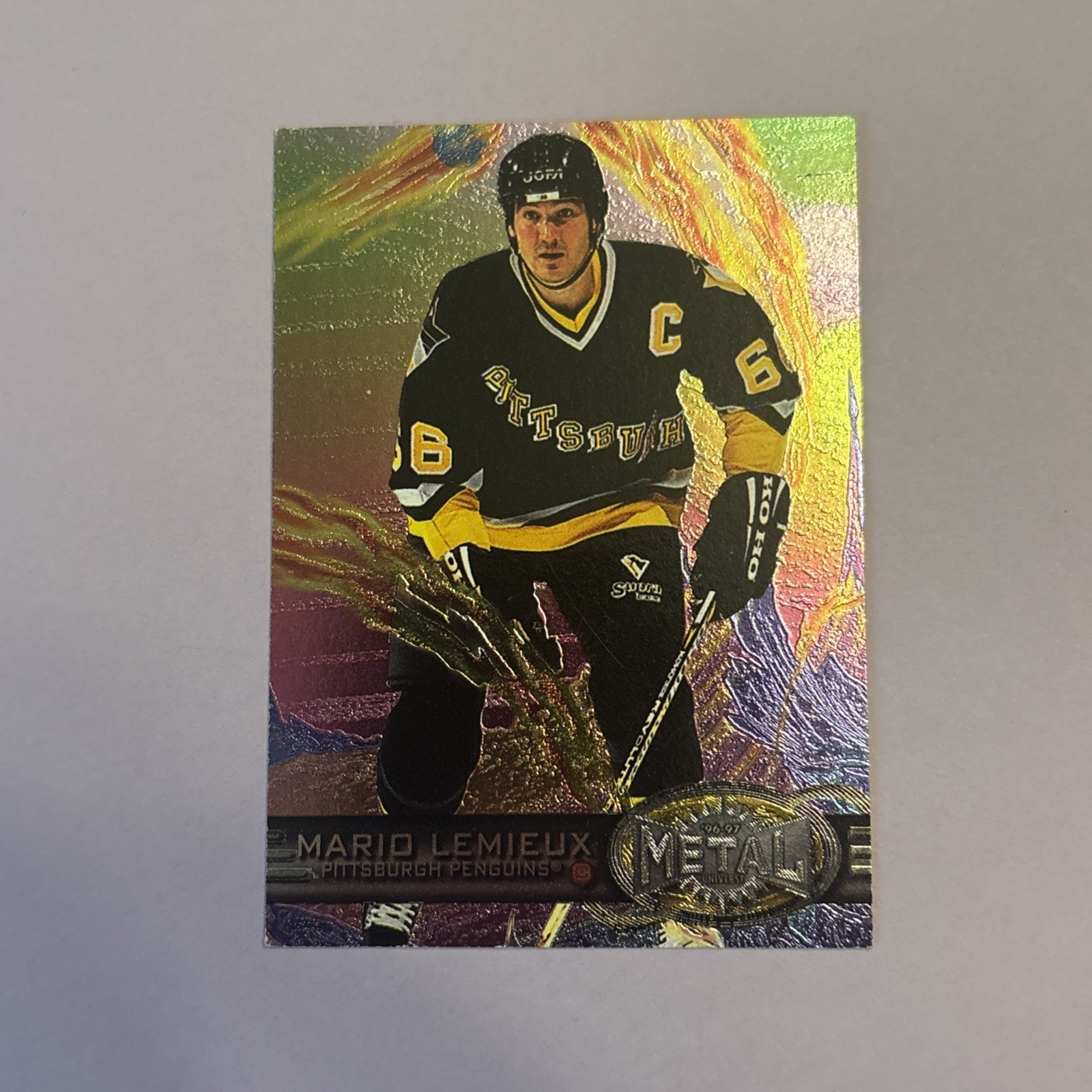 Mario Lemieux PENGUINS 1996-97 Metal Universe Base. #128