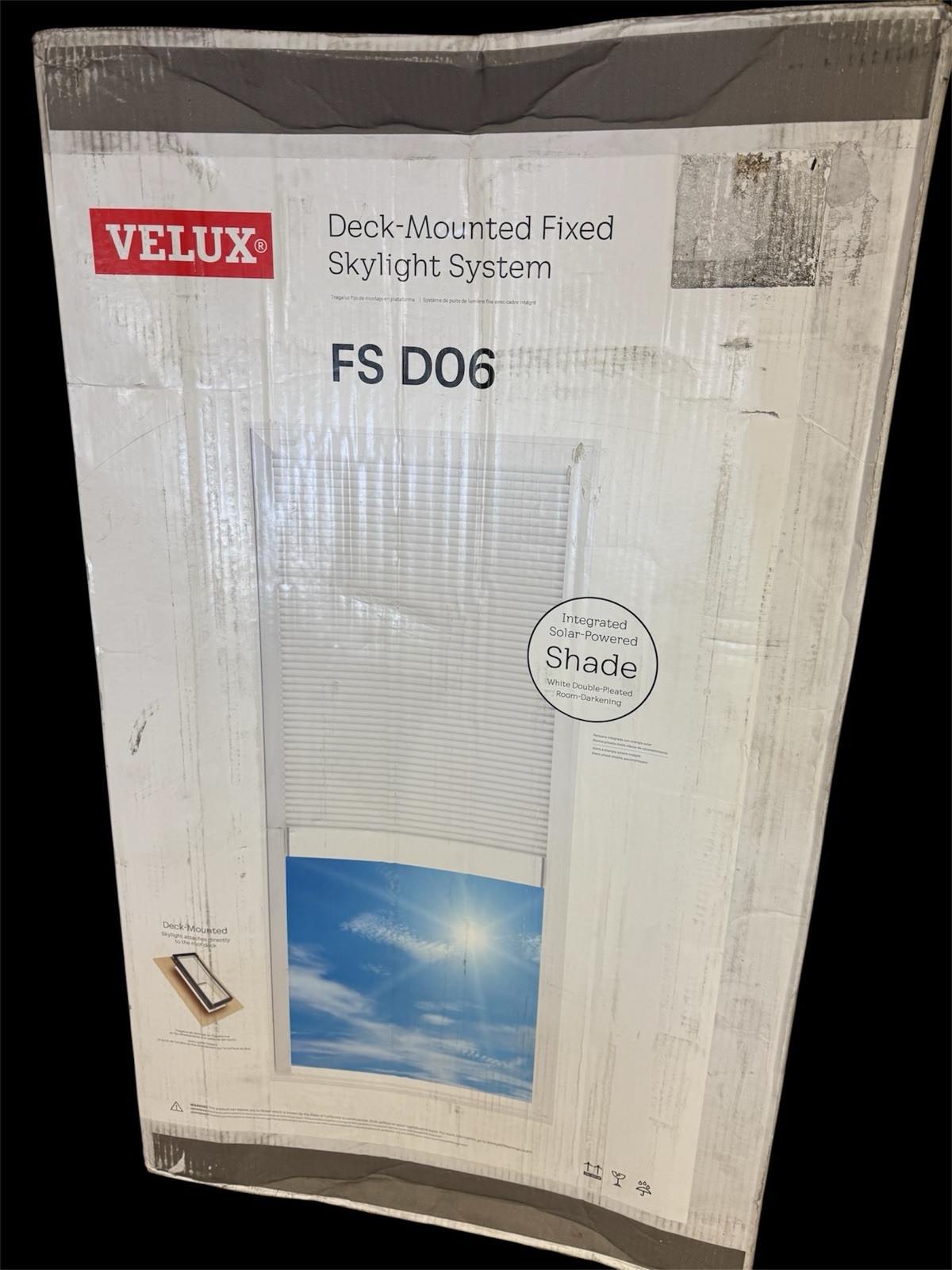VELUX FS D06 2004SD Fixed Deck-Mount Skylight New in Box D06 Size 